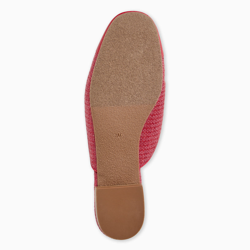 Tinsley Leather & Raffia Cap Toe Flat Mule