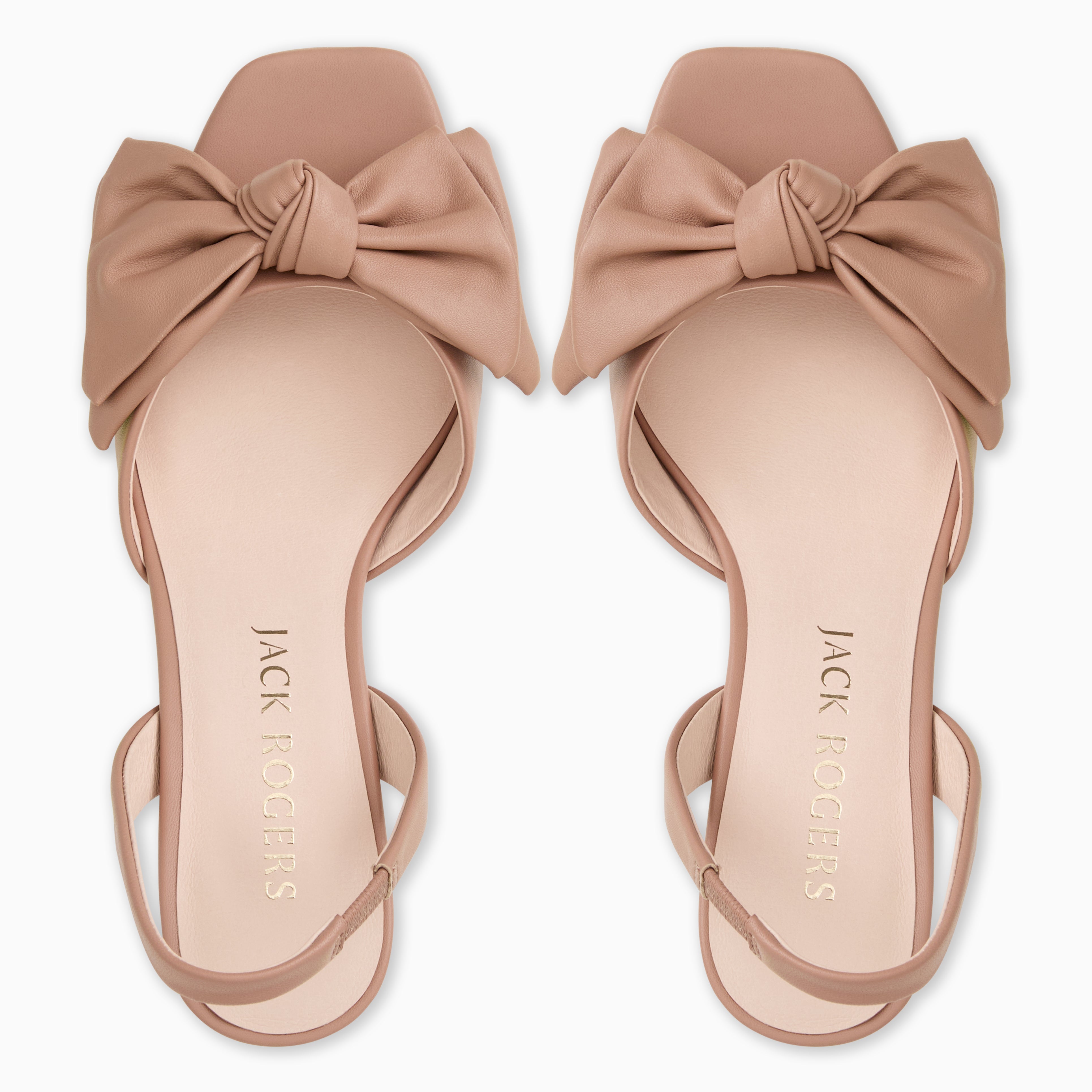 Jack Rogers Eloise Bow Slingback | Nappa Leather | Cafe Au Lait