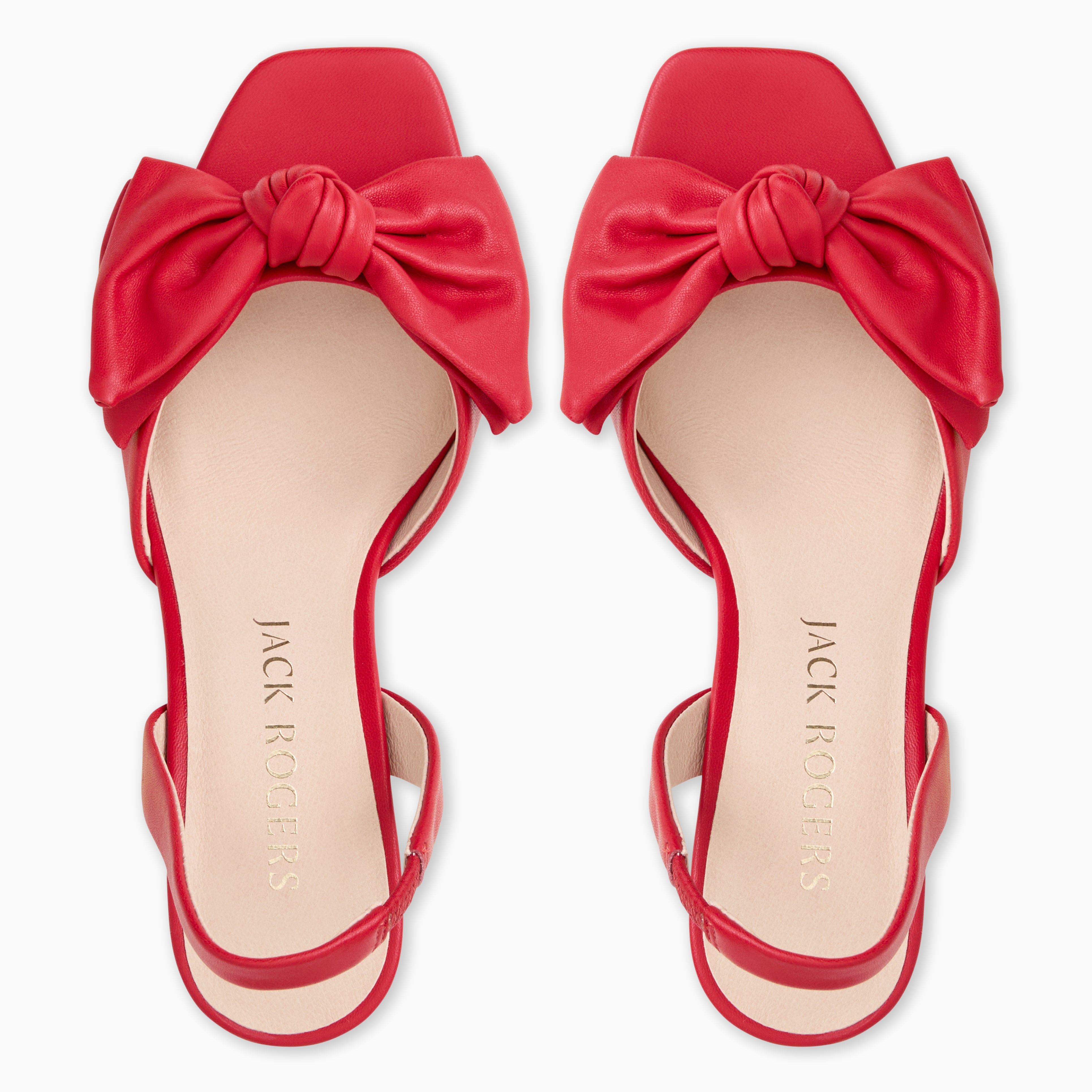 Jack Rogers Eloise Bow Slingback | Nappa Leather | Fire Red – Jack