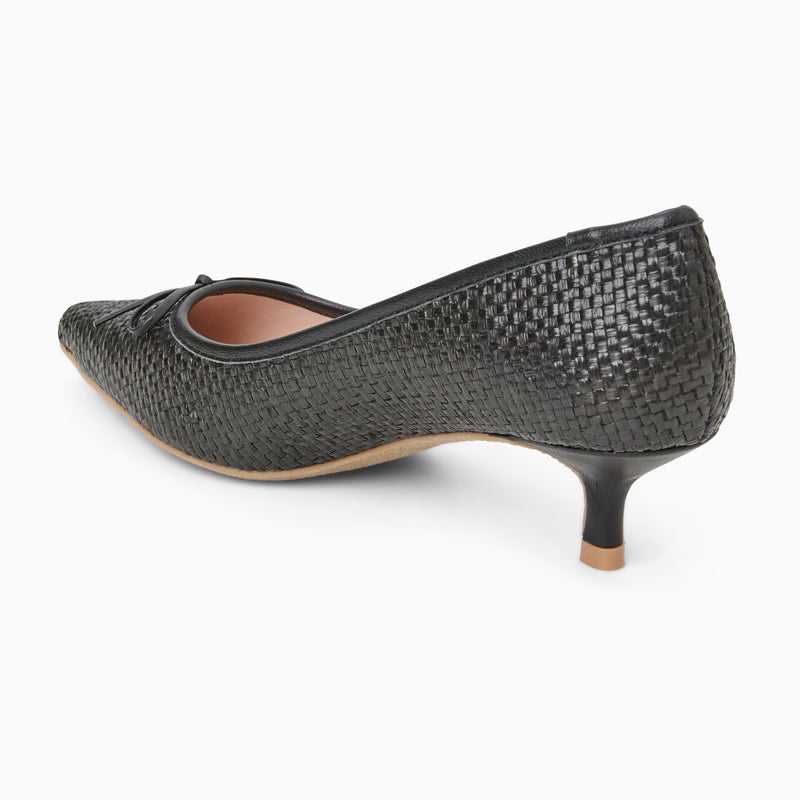 Pammi Raffia Kitten Heel Pump