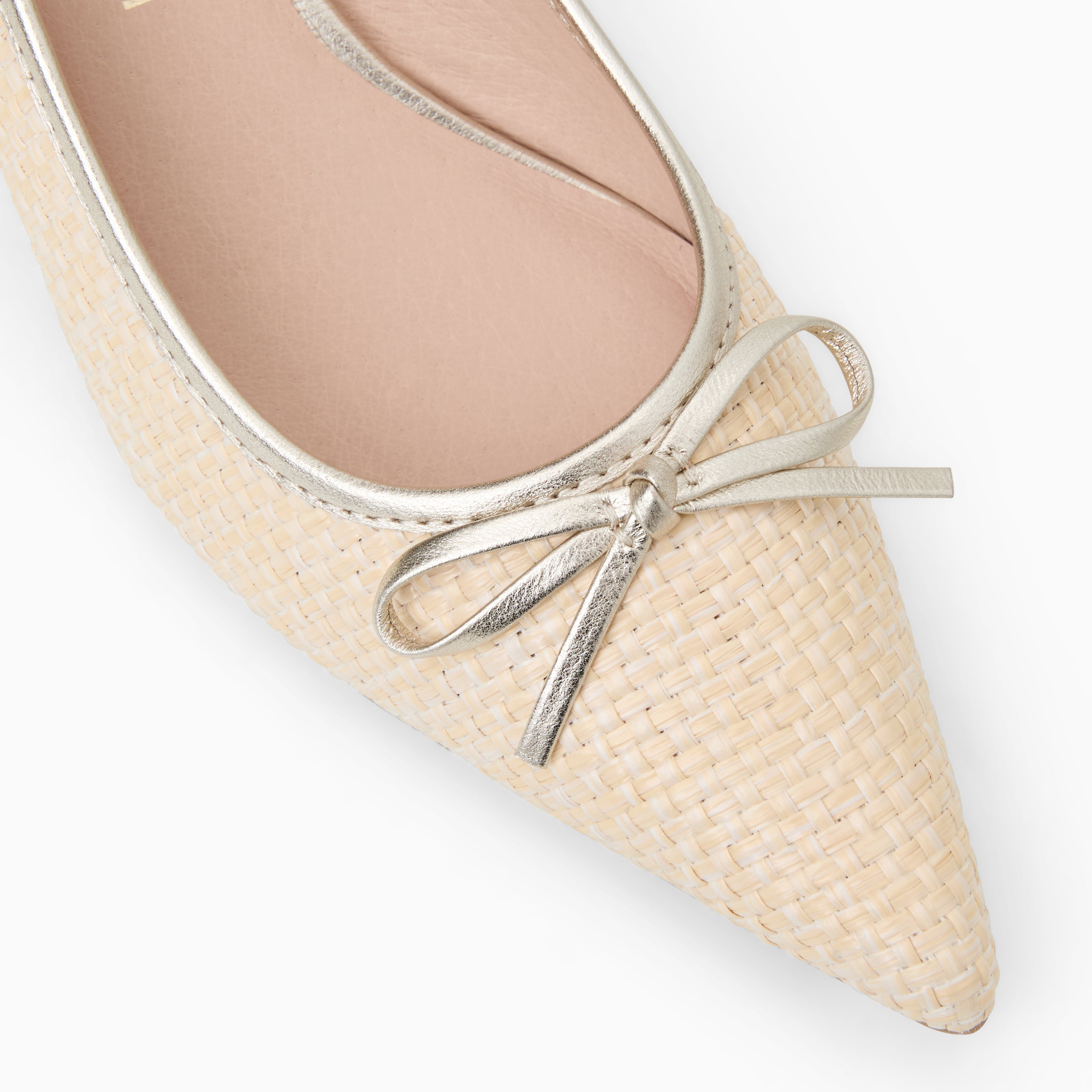 Jack Rogers Pammi Pump | Raffia/Metallic Nappa Leather | Natural