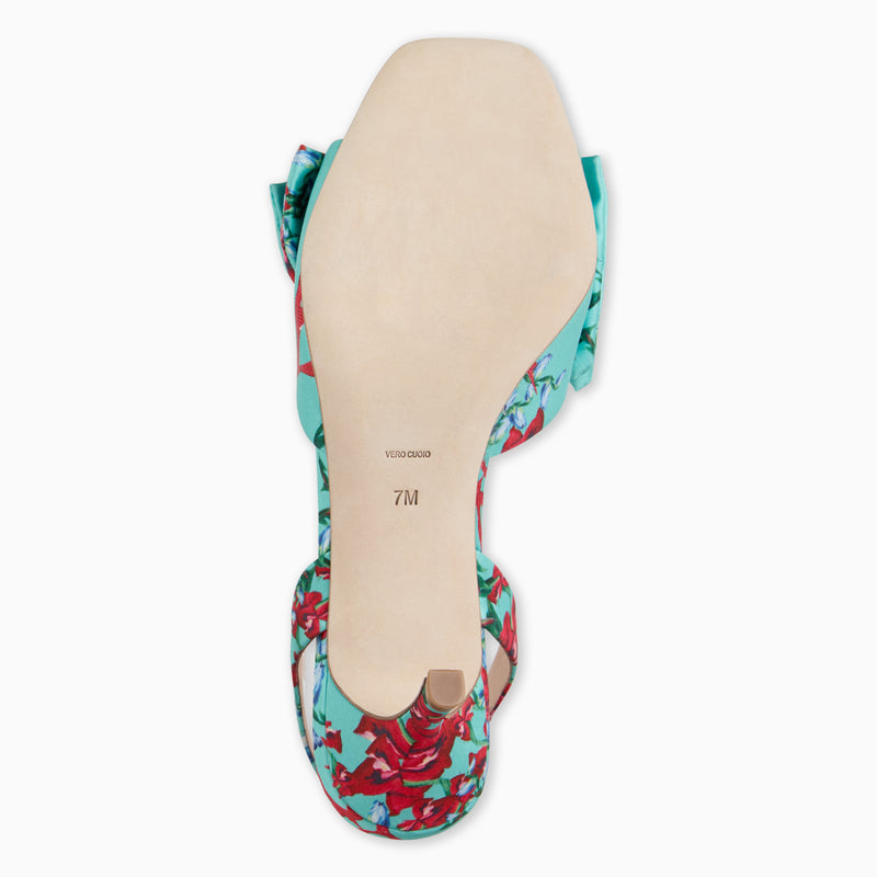 Eloise Bow Fabric Slingback Mid Heel
