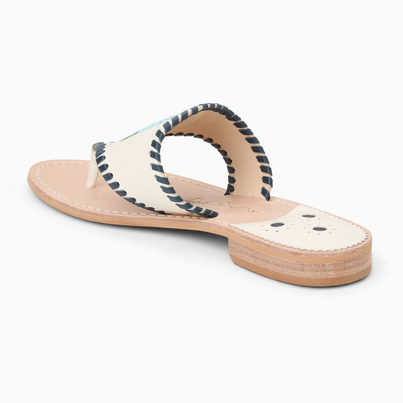 Jacks Hydrangea Leather Flat Sandal