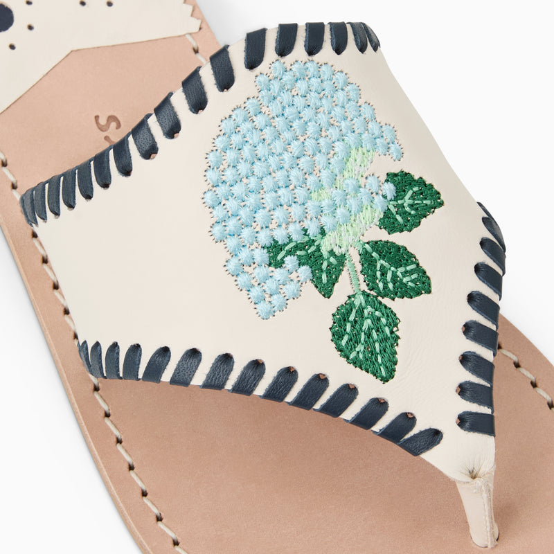 Jacks Hydrangea Leather Flat Sandal