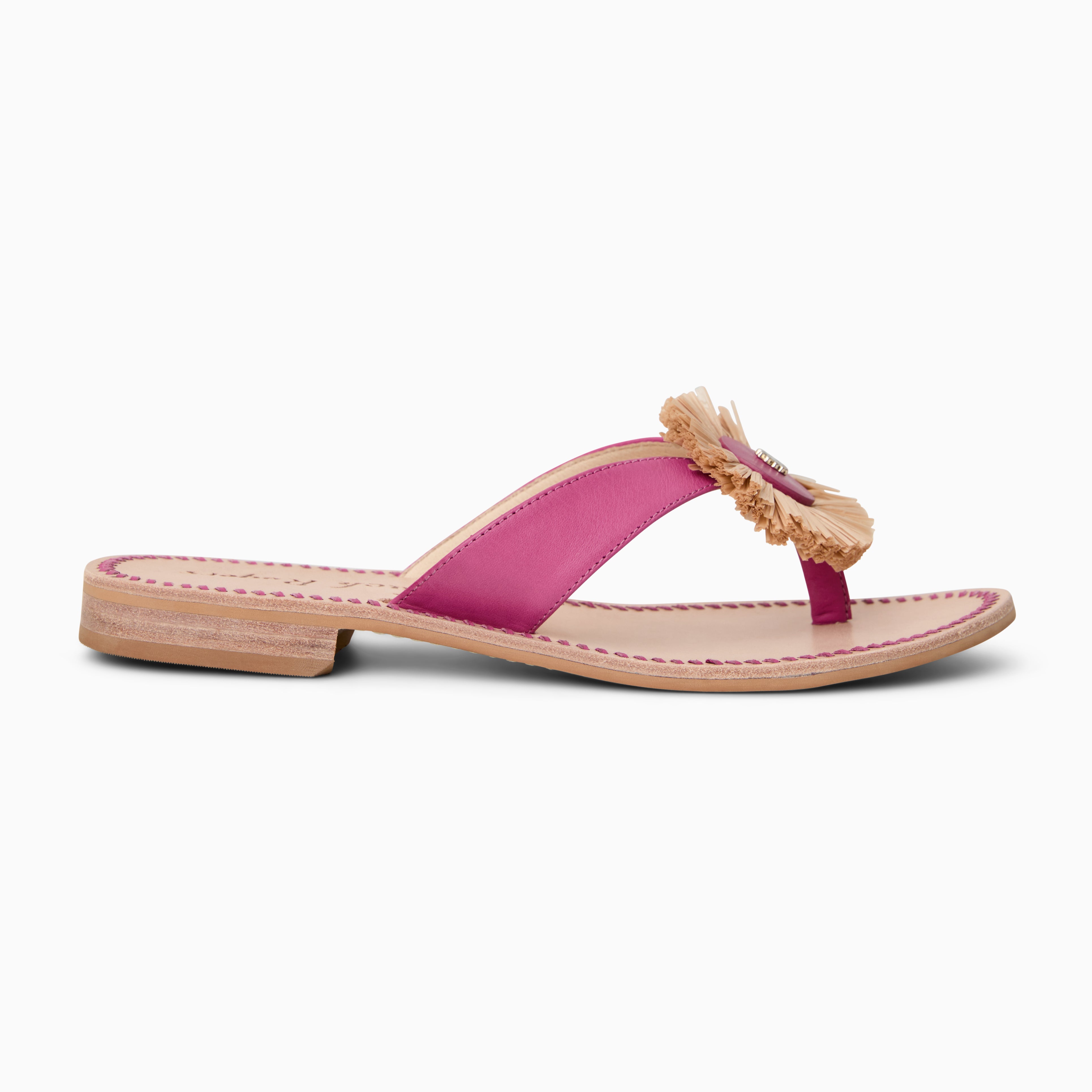 Jack Rogers Cay Thong Sandal | Nappa Leather/Raffia