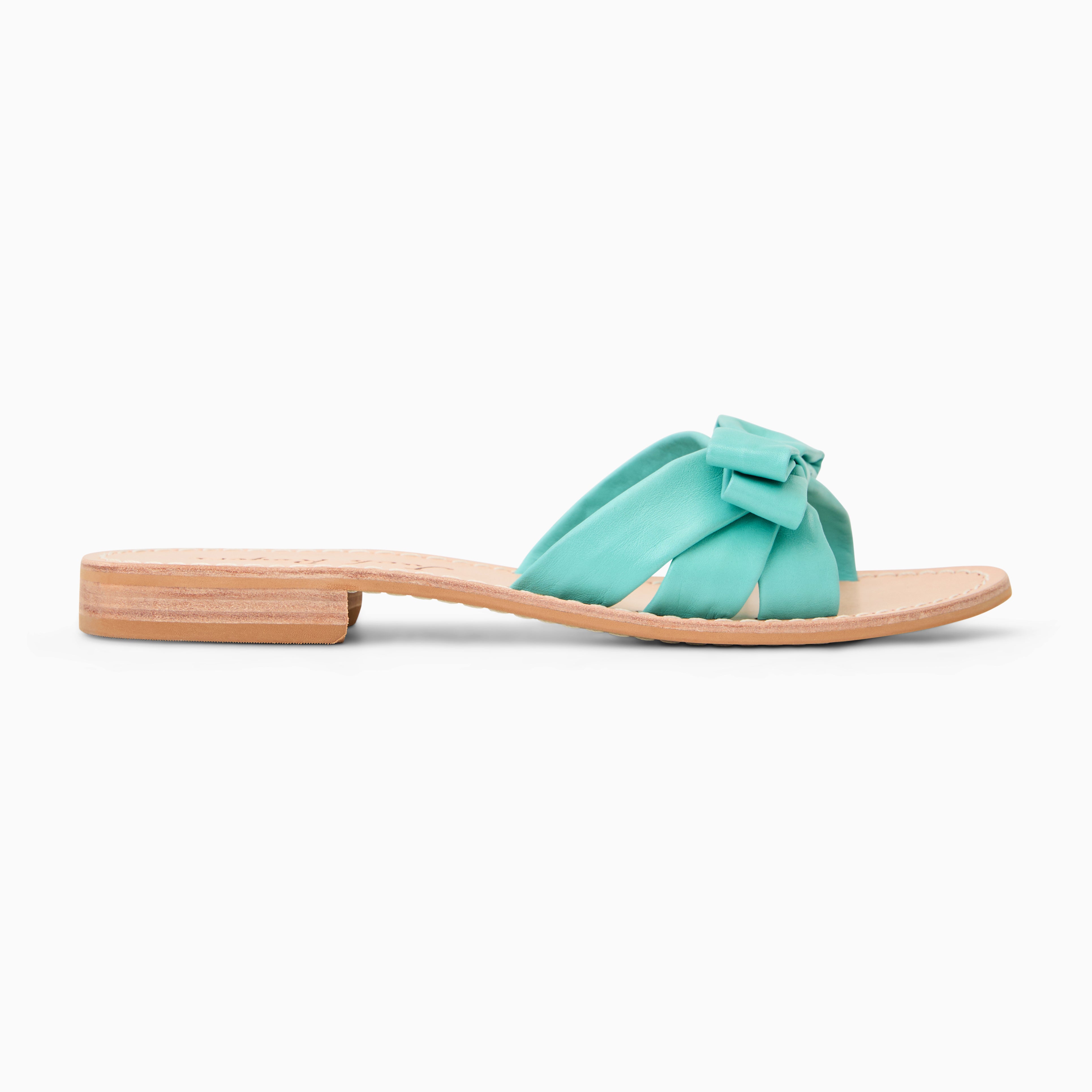Jack Rogers Brightly Bow Sandal | Nappa Leather | Aquamarine