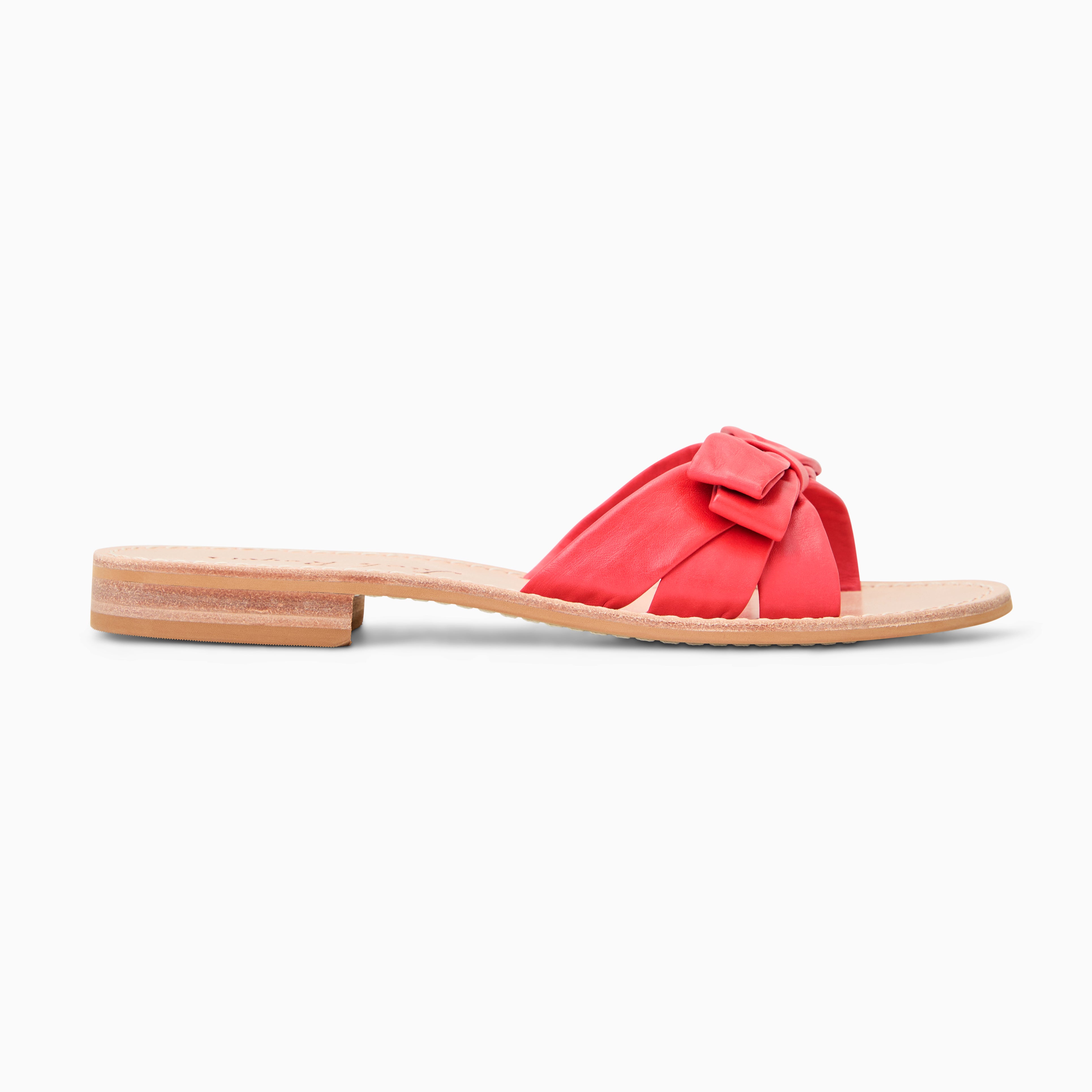 Jack Rogers Brightly Bow Sandal | Nappa Leather | Fire Red