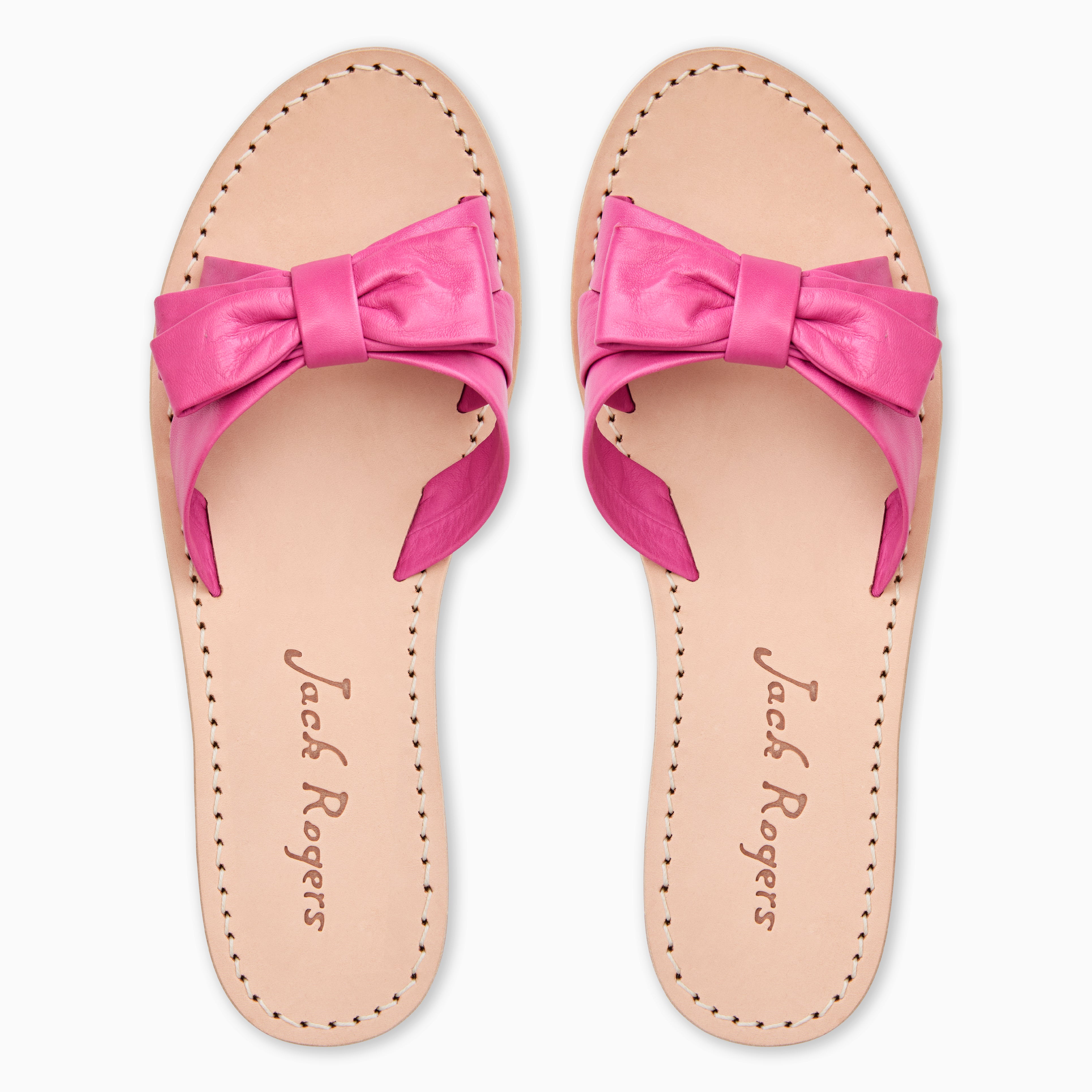 Jack Rogers Brightly Bow Sandal | Nappa Leather | Fuschia
