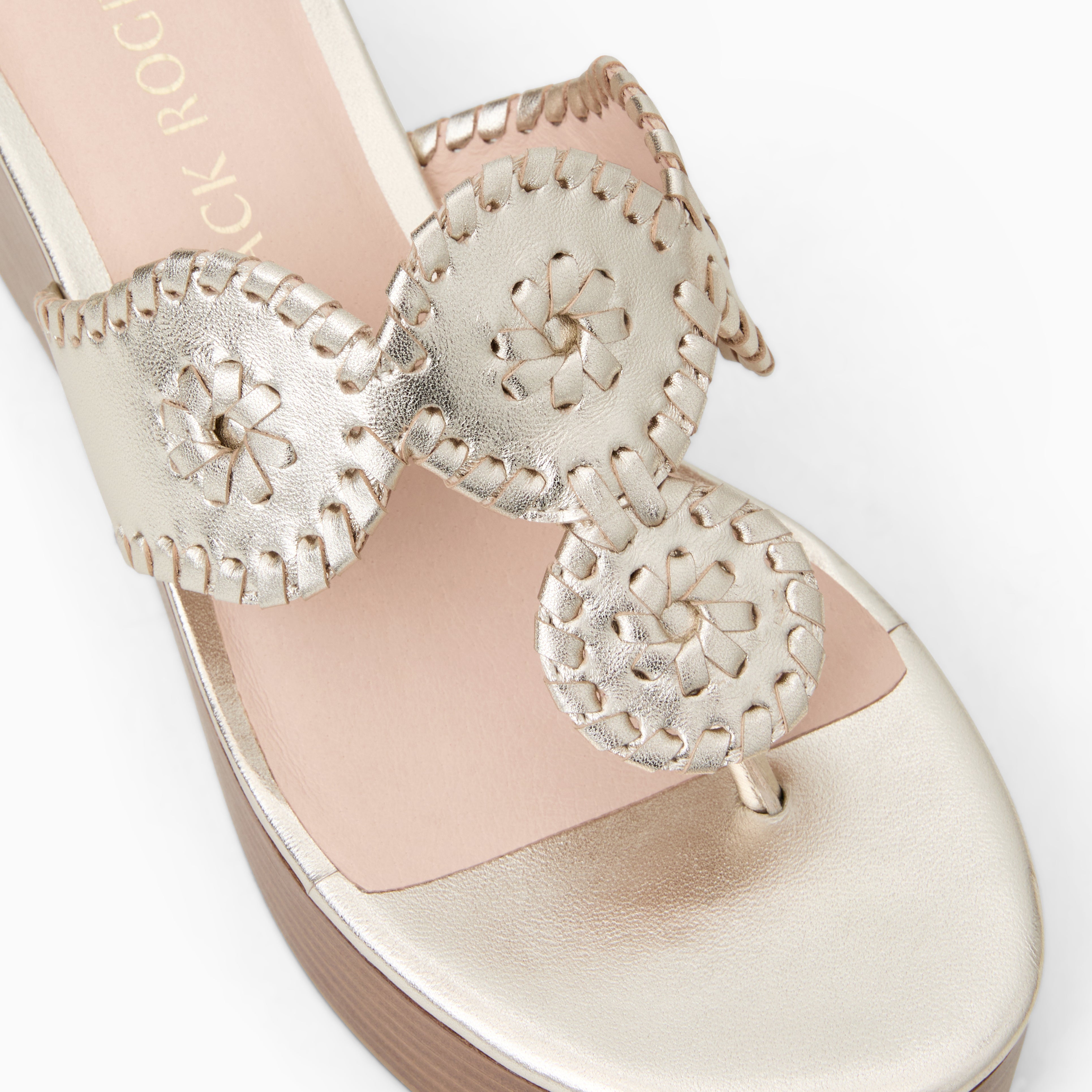 Jack Rogers Kimberly Mid-Wedge | Metallic Nappa Leather