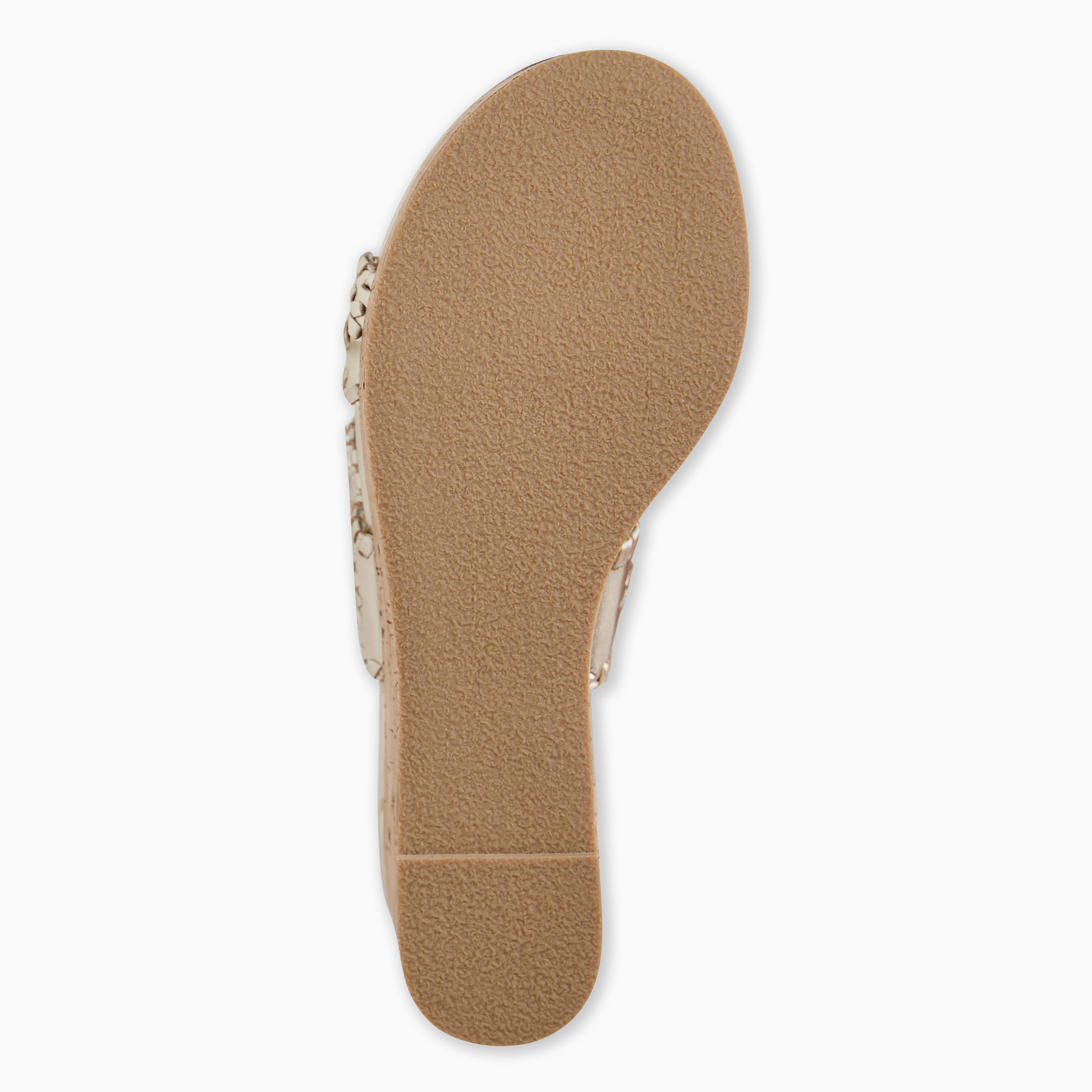 Jack Rogers Laurin Mid-Wedge | Metallic Nappa Leather | Platinum