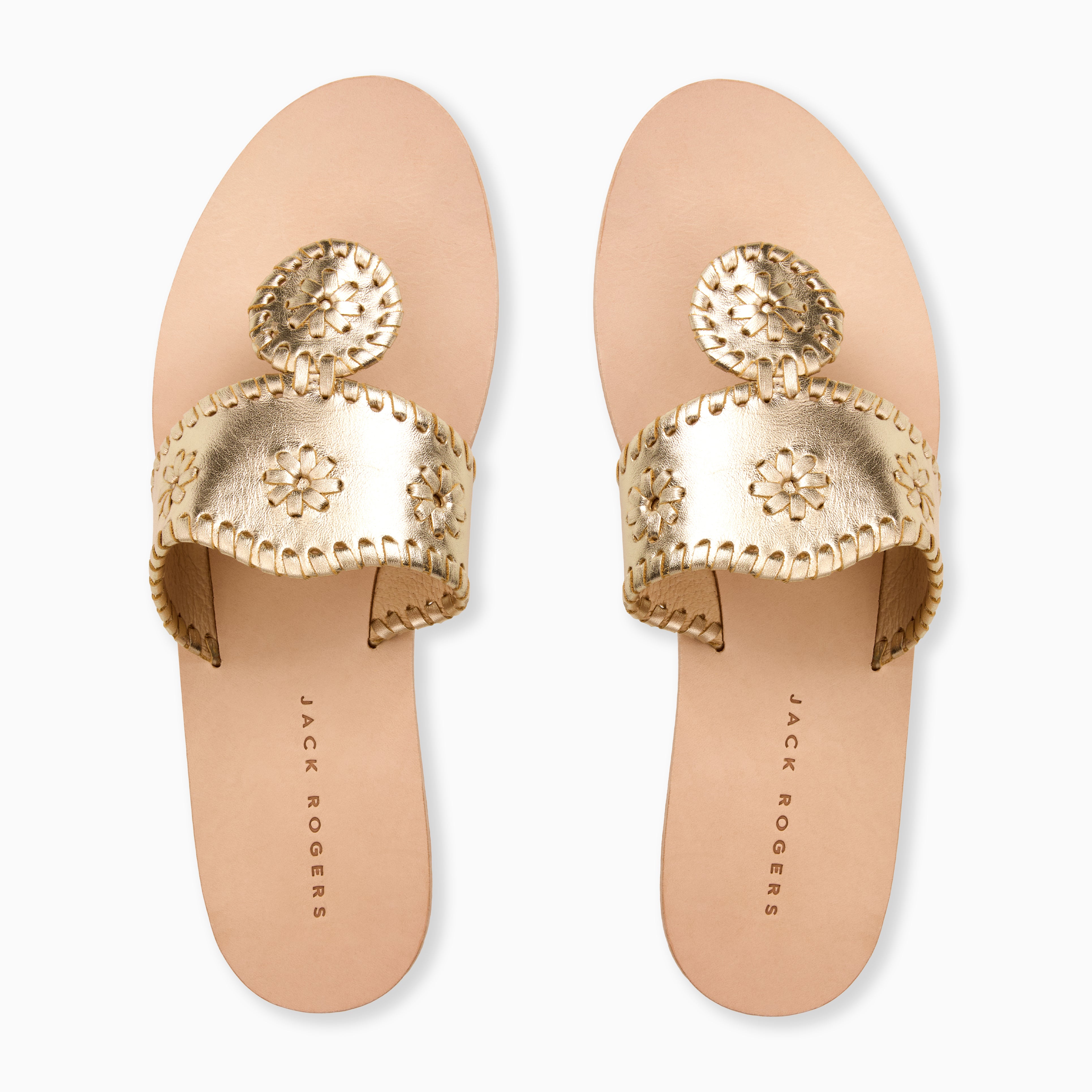 Jack Rogers Boating Jacks Sandal — Platinum Metallic Nappa Leather