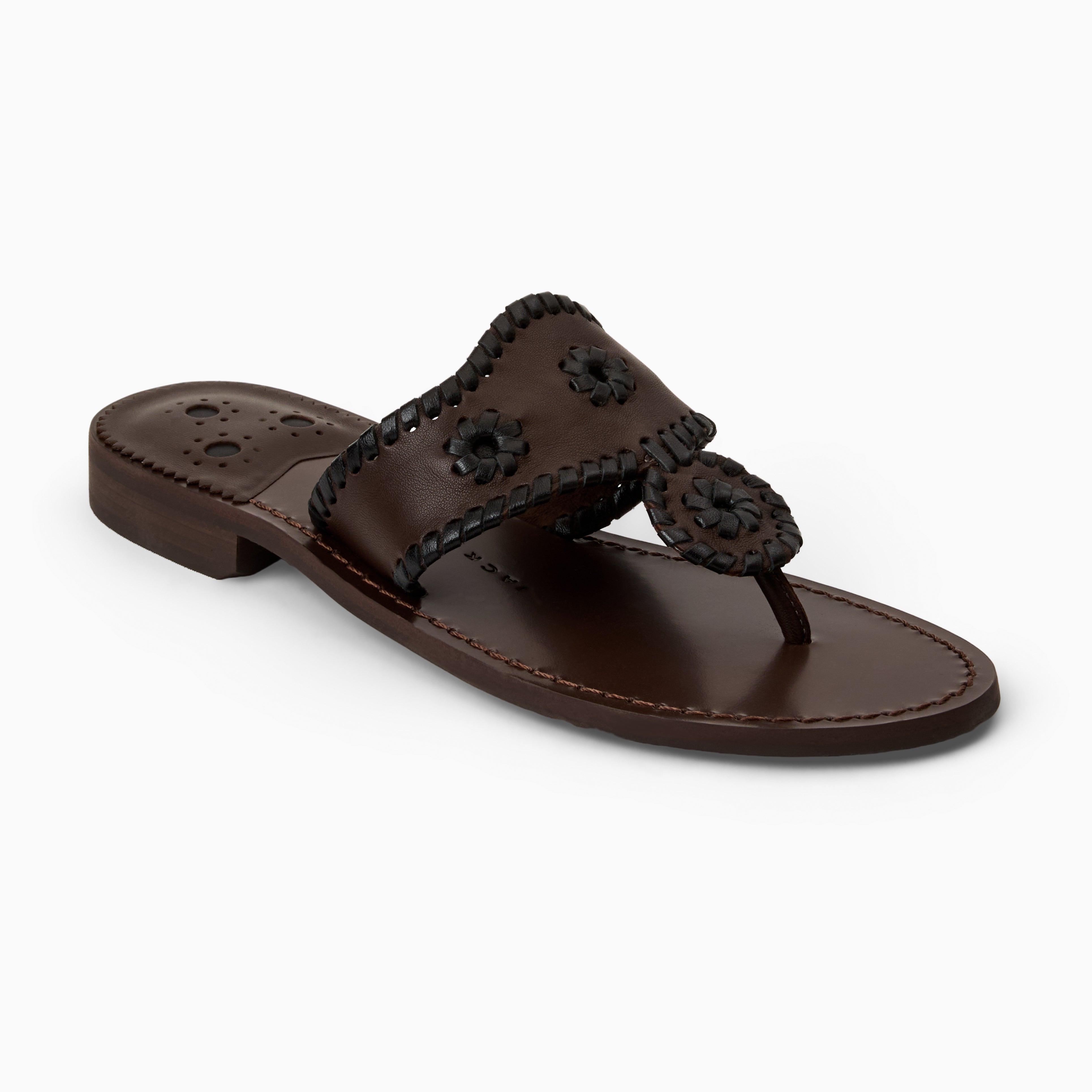 Jack Rogers Jacks Flat Sandal — Hot Fudge Multi Nappa Leather