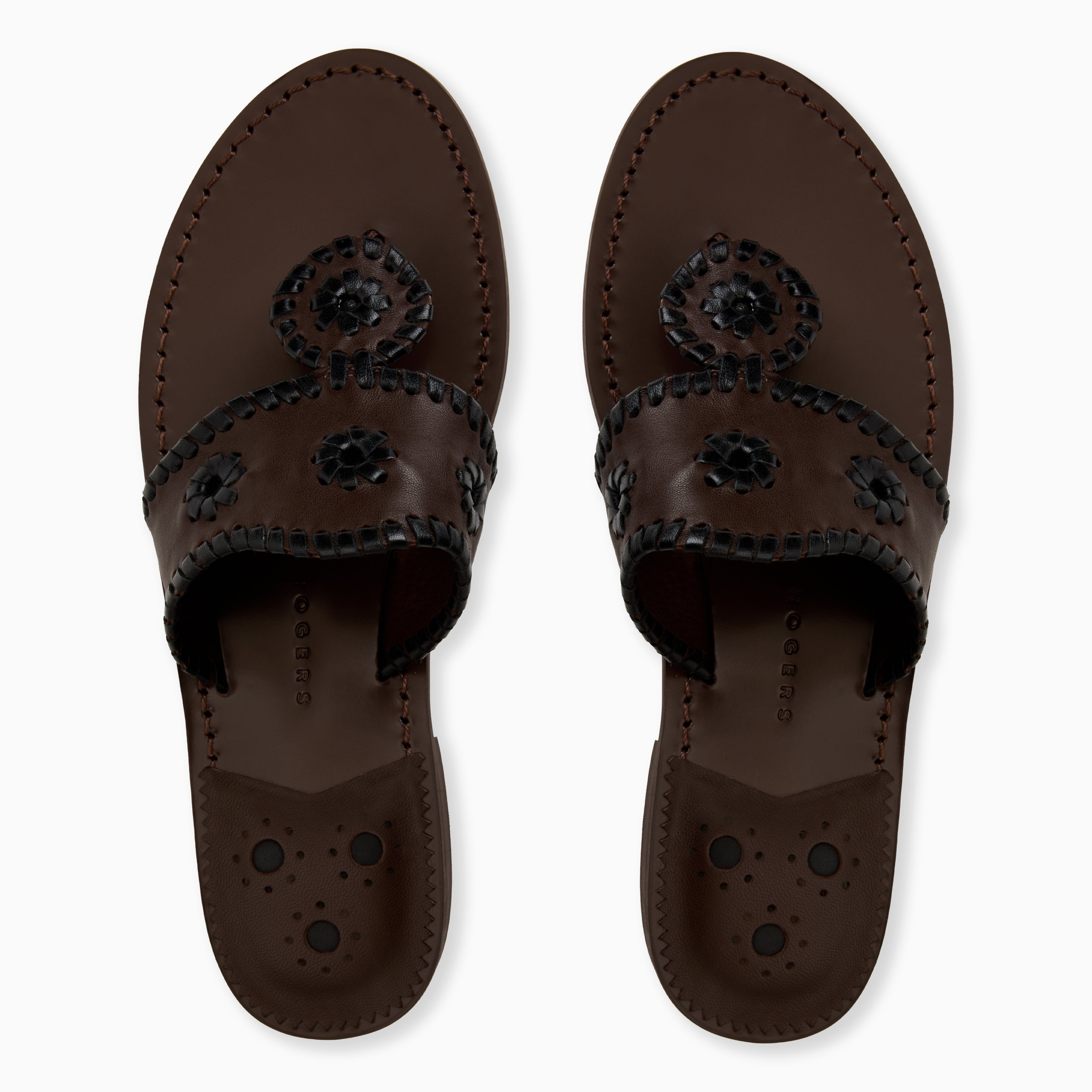 Jack Rogers Jacks Flat Sandal — Hot Fudge Multi Nappa Leather