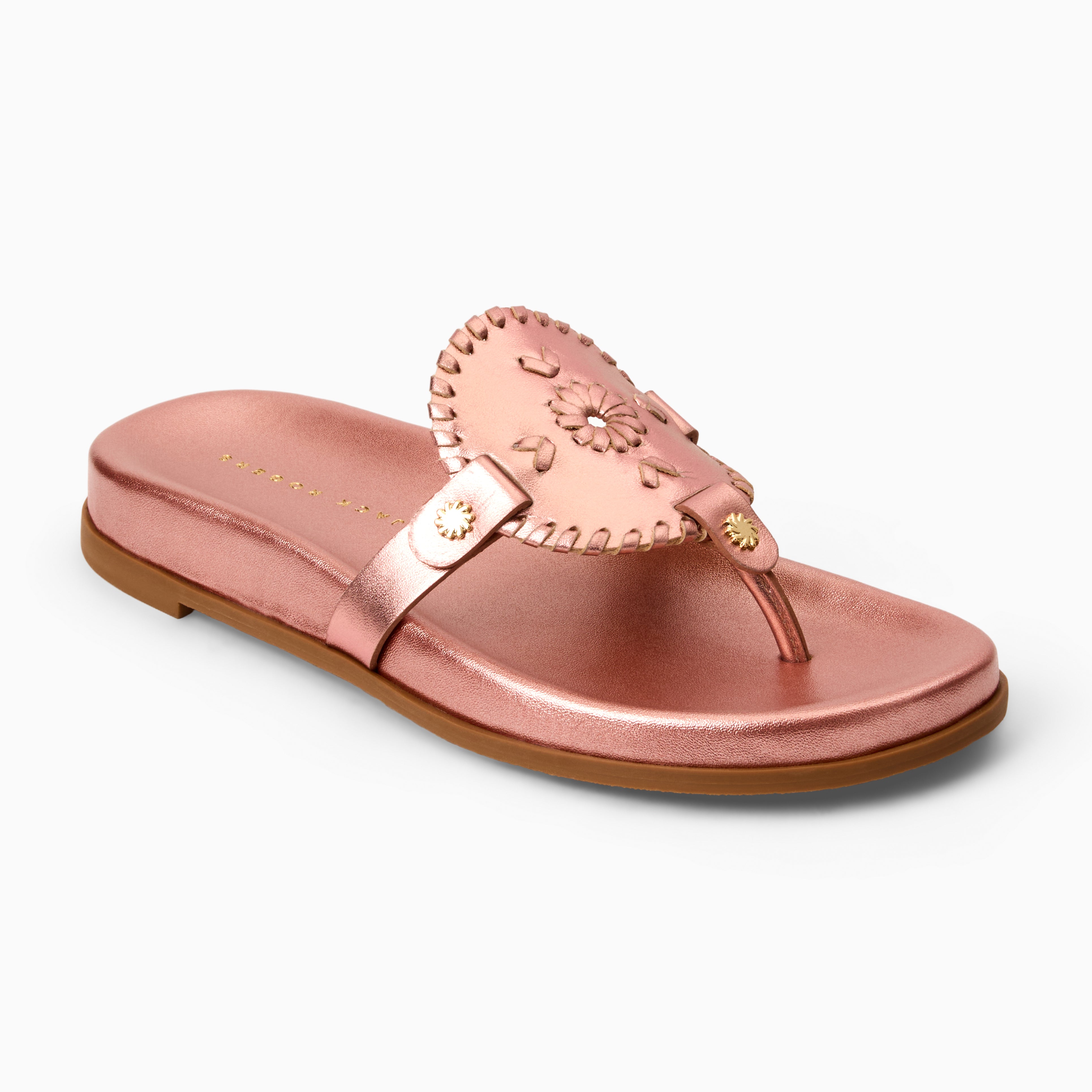 Jack Rogers Collins Casual Sandal — Rose Quartz Metallic Nappa
