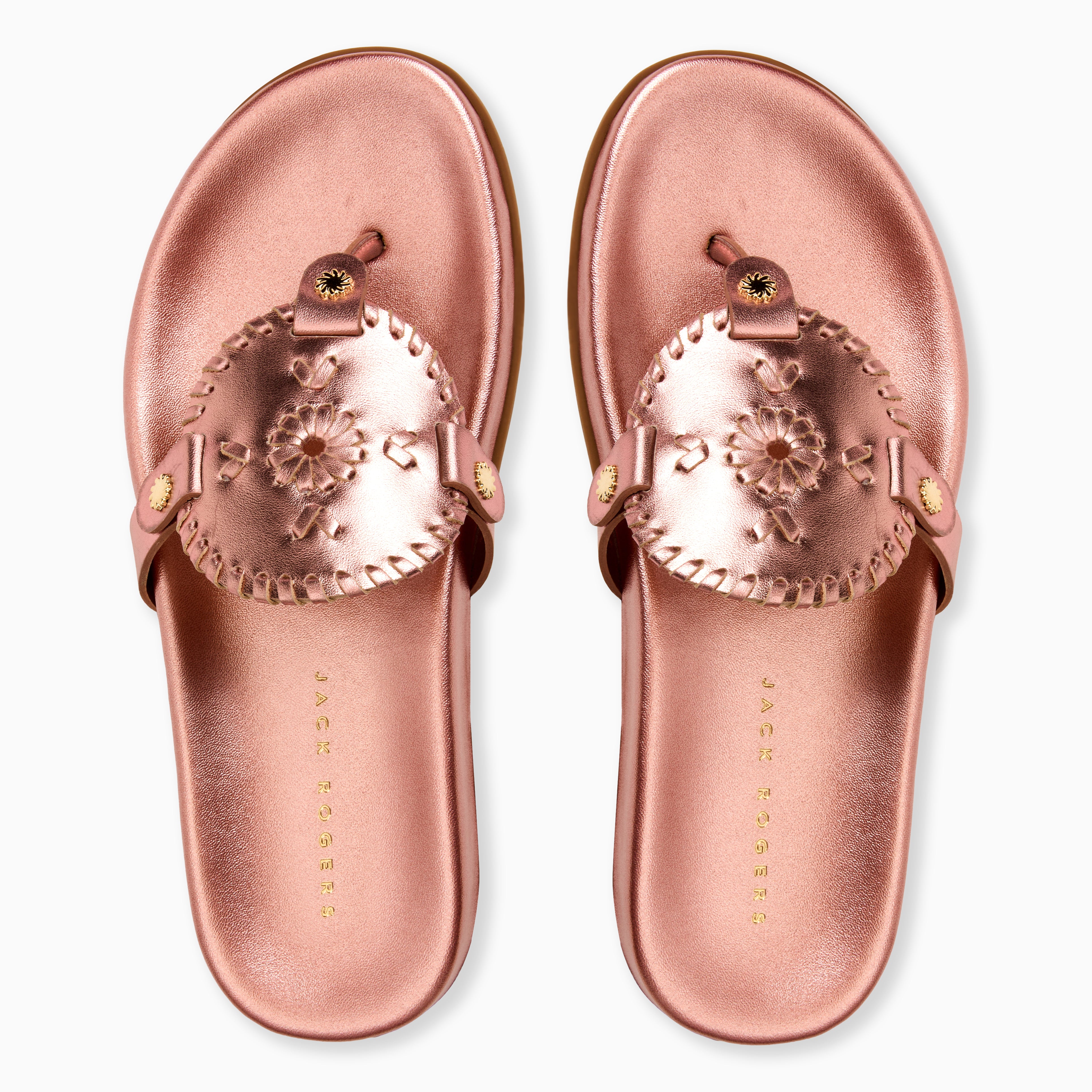 Jack Rogers Collins Casual Sandal — Rose Quartz Metallic Nappa