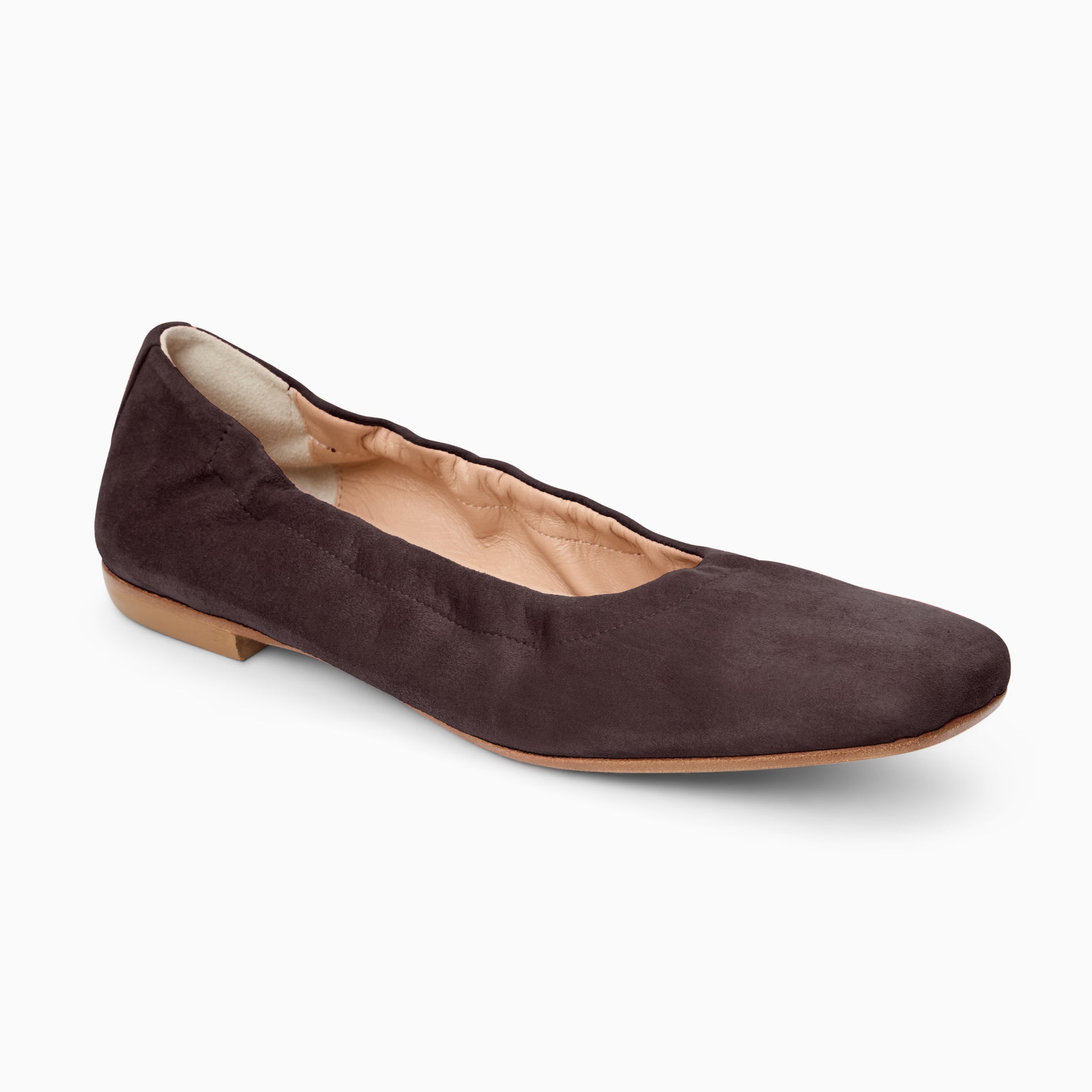 Jack Rogers Santa Maria Ballet Flat in Brown Suede – Square Toe Ballet Flats  – Jack Rogers USA