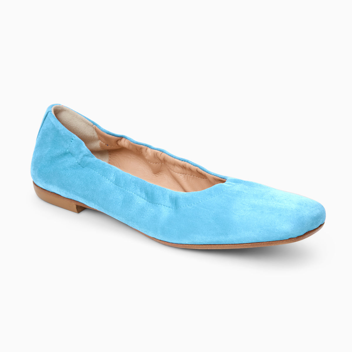 Jack Rogers Santa Maria Ballet Flat in Dusty Blue Suede – Square Toe ...