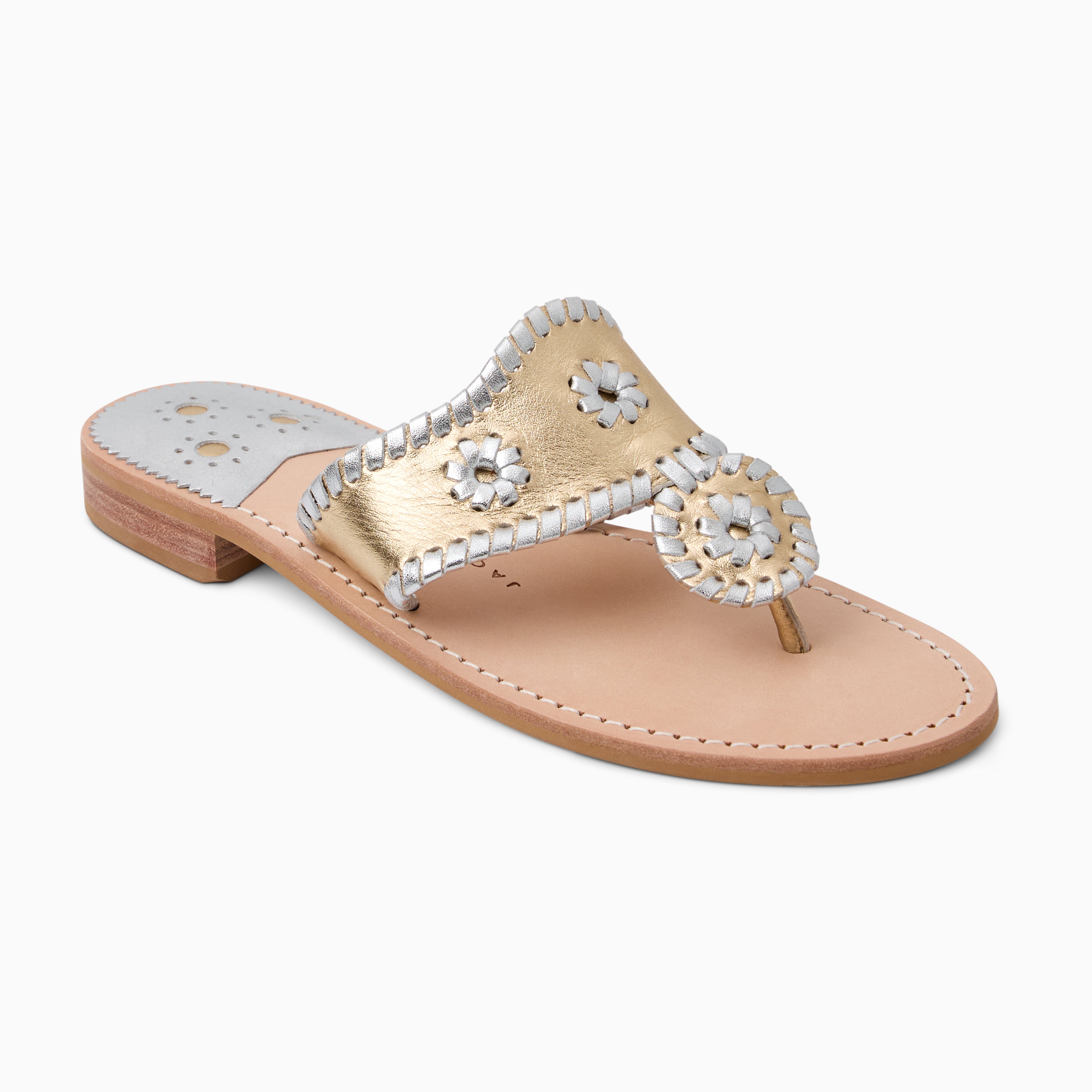 Jacks Flat Sandal - Platinum / Silver – Jack Rogers USA