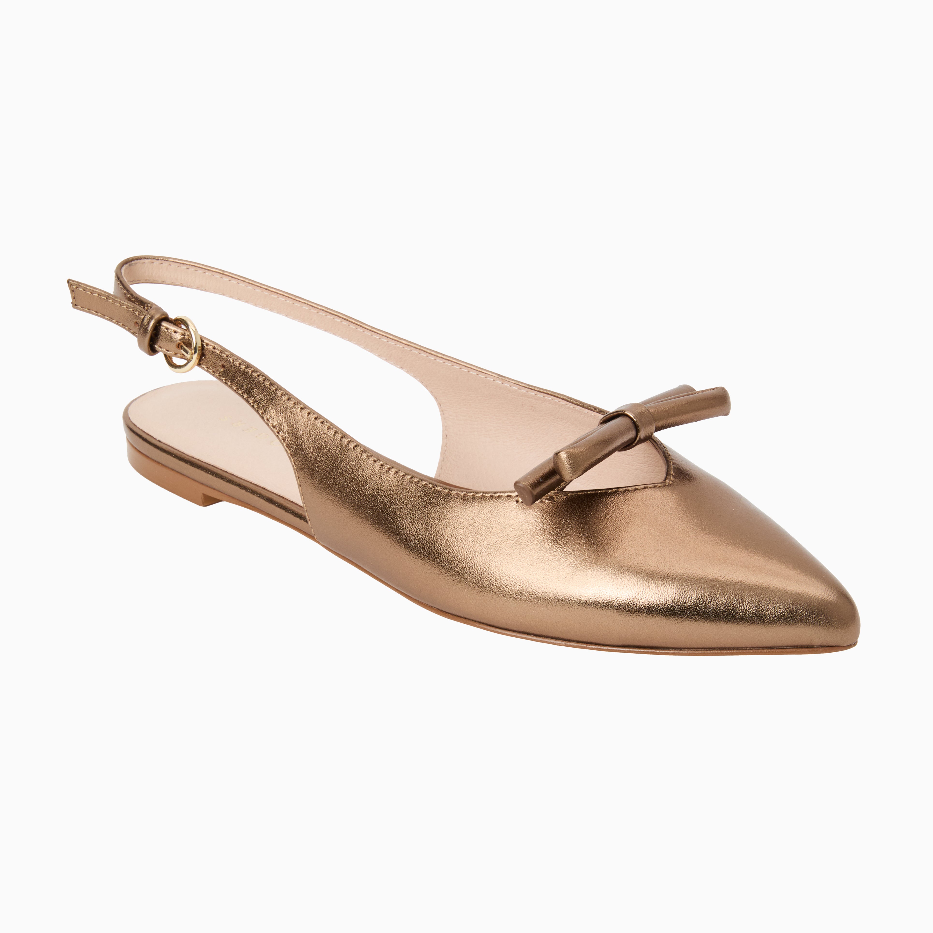 Jack Rogers Lennox Flat Sling in Bronze – Metallic Leather