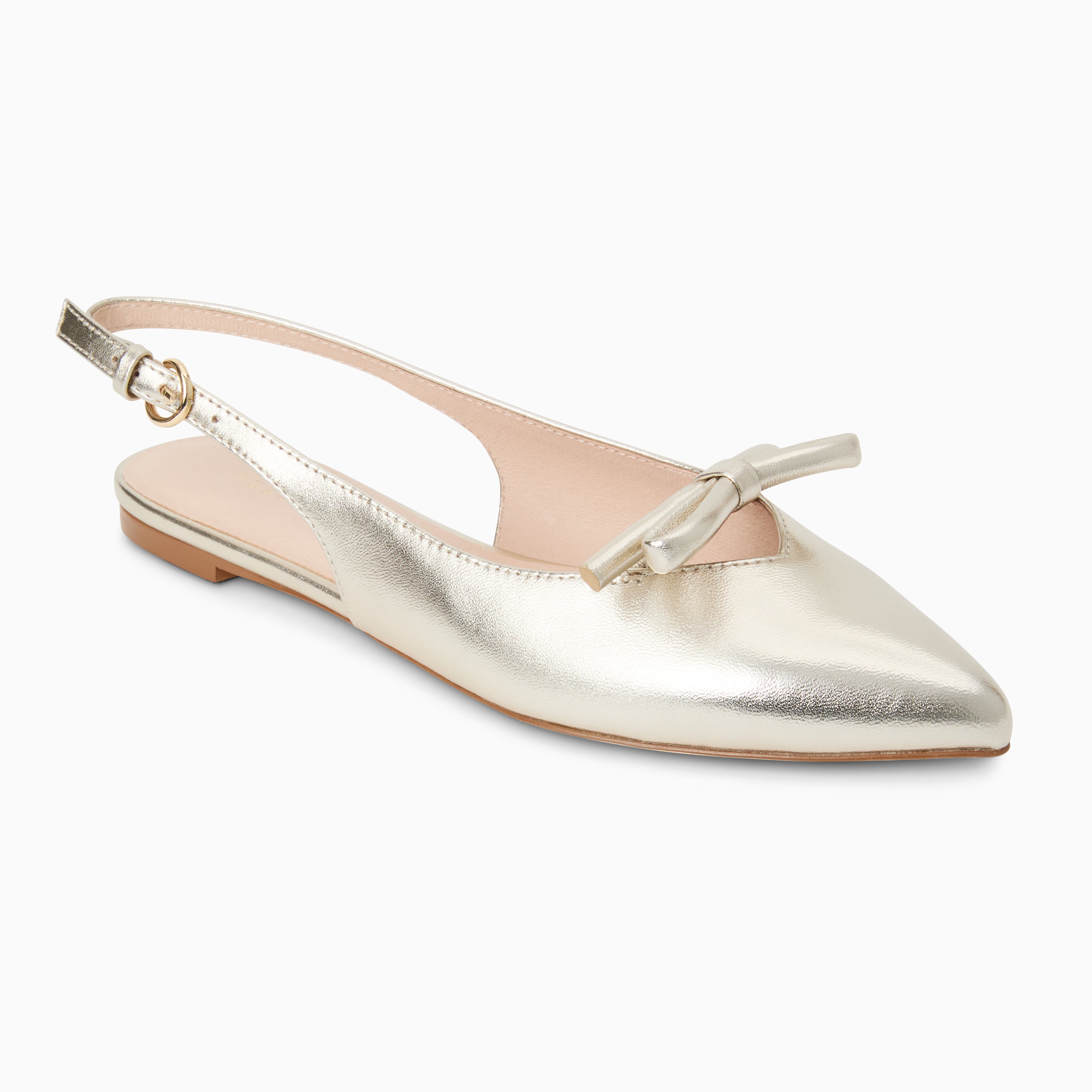 Jack Rogers Lennox Flat Sling in Jack's Platinum – Metallic