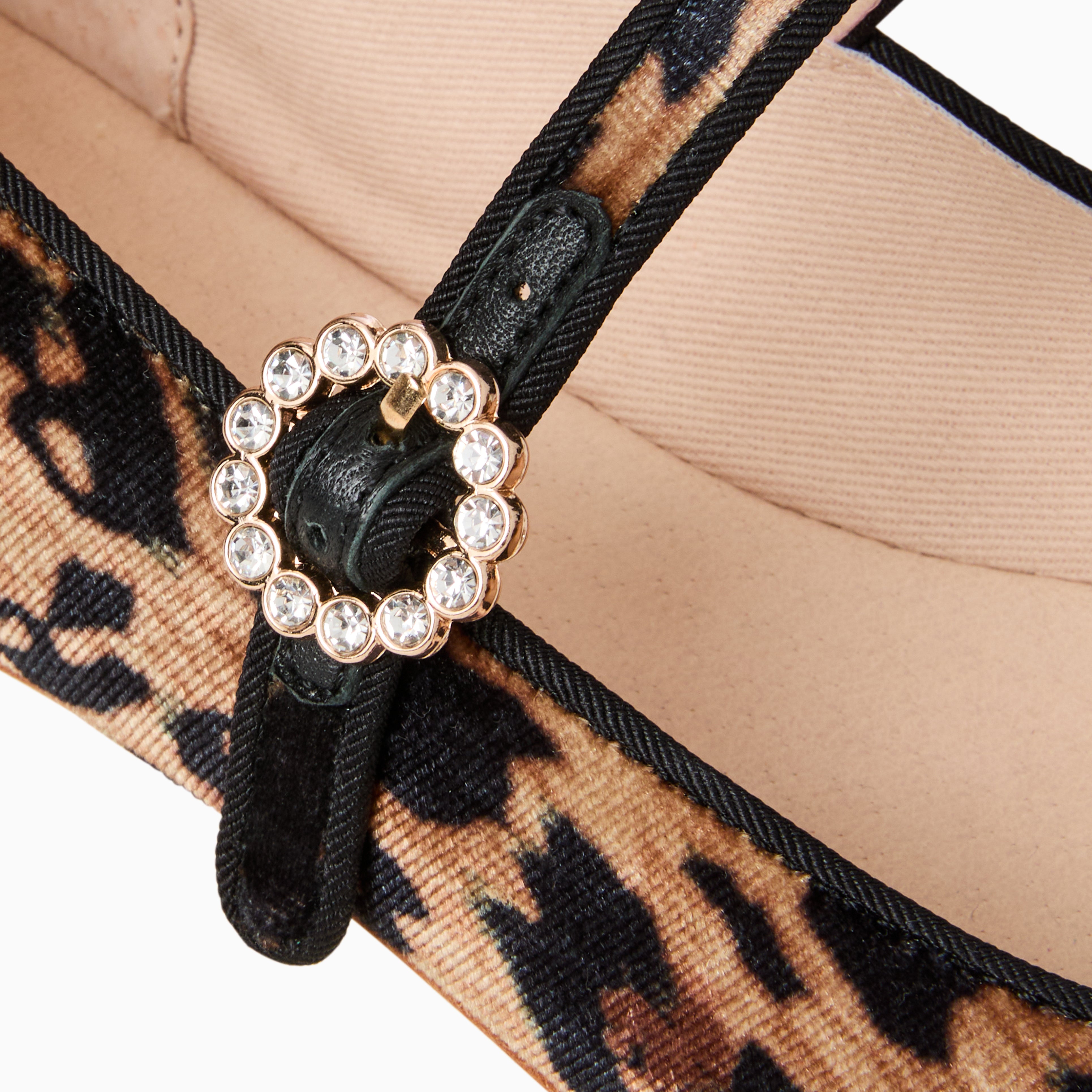 Jack Rogers Mizzy Mary Jane Flat in Velvet Leopard – Animal Print