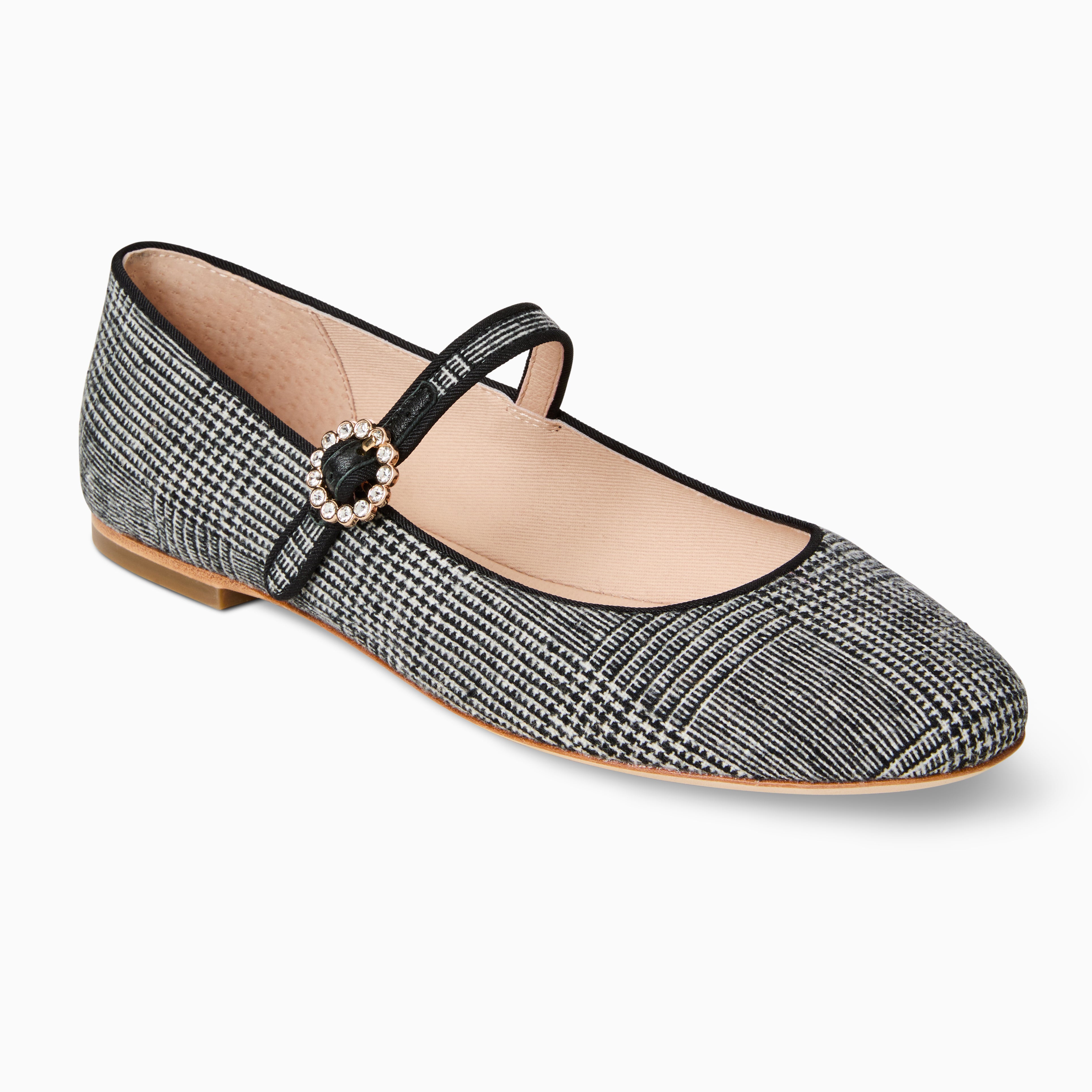 Jack Rogers Mizzy Mary Jane Flat in Black & White Check – Women's
