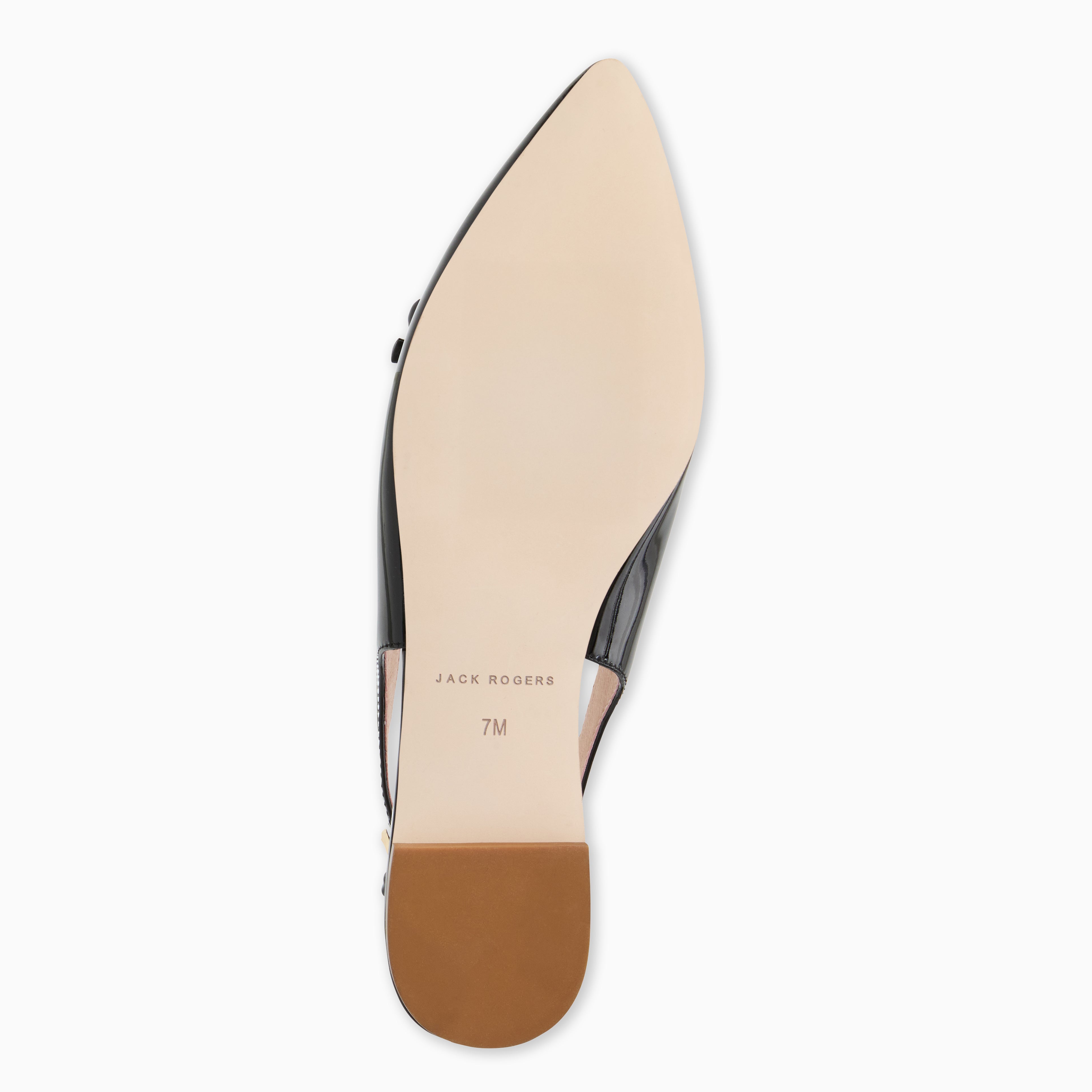 Jack Rogers Lennox Flat Sling in Black Patent Leather – Women's