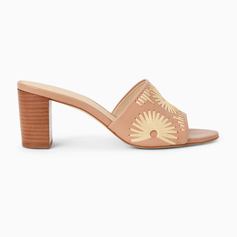 Susie Leather & Raffia Sandal Heel