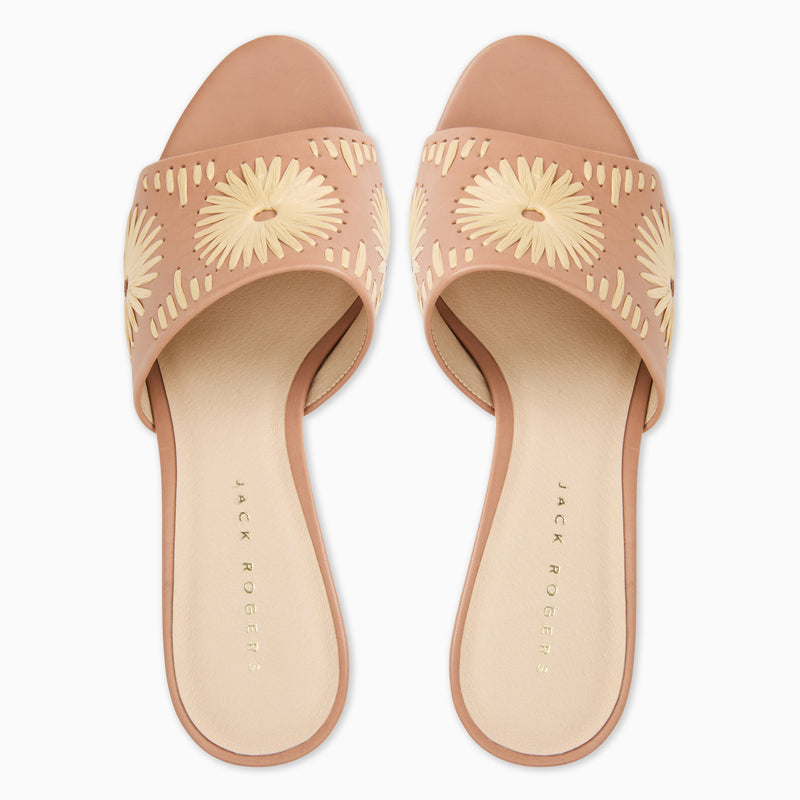 Susie Leather & Raffia Sandal Heel
