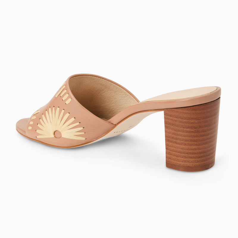 Susie Leather & Raffia Sandal Heel