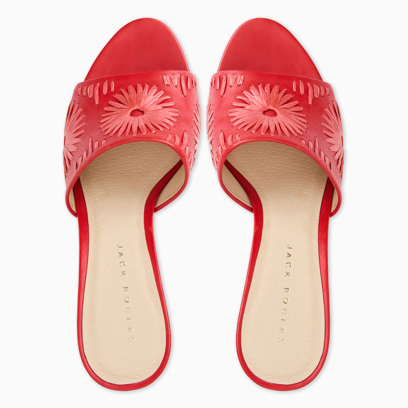 Susie Leather & Raffia Sandal Heel