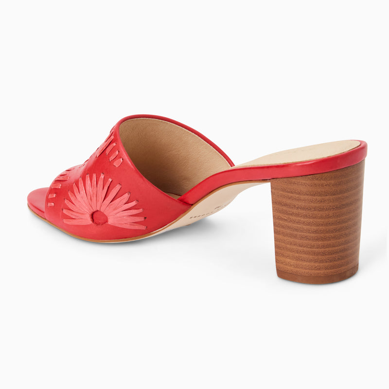Susie Leather & Raffia Sandal Heel
