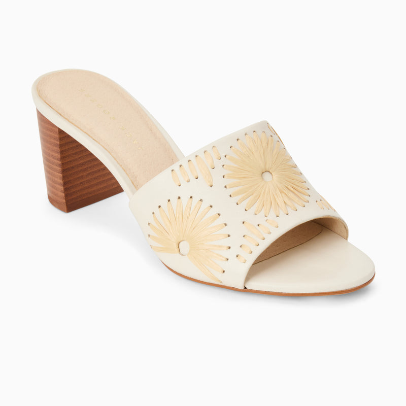 Susie Leather & Raffia Sandal Heel
