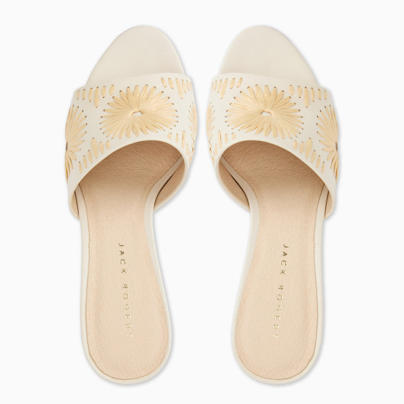 Susie Leather & Raffia Sandal Heel