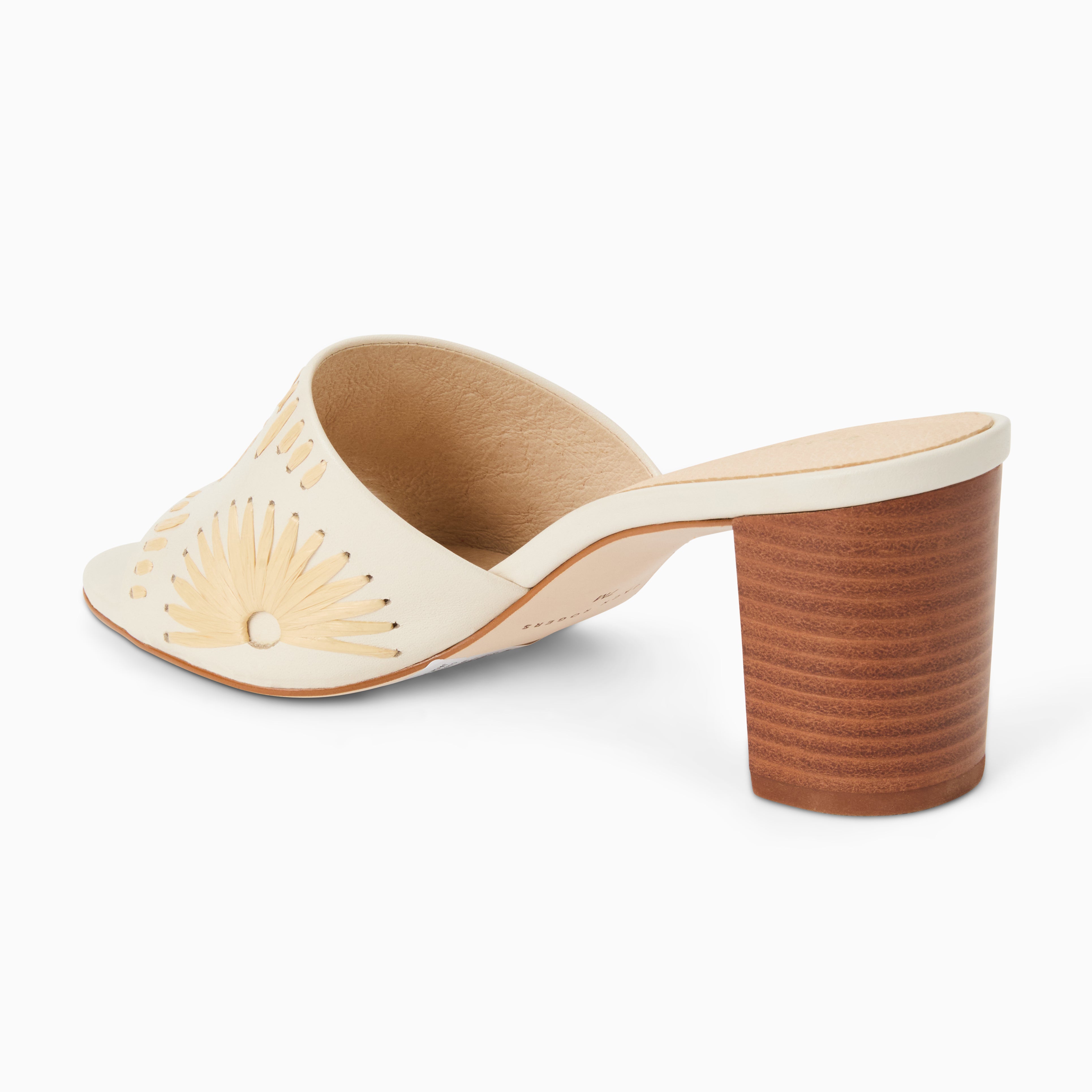 Jack Rogers Susie Sandal in Ivory & Natural – Boho Leather Heeled
