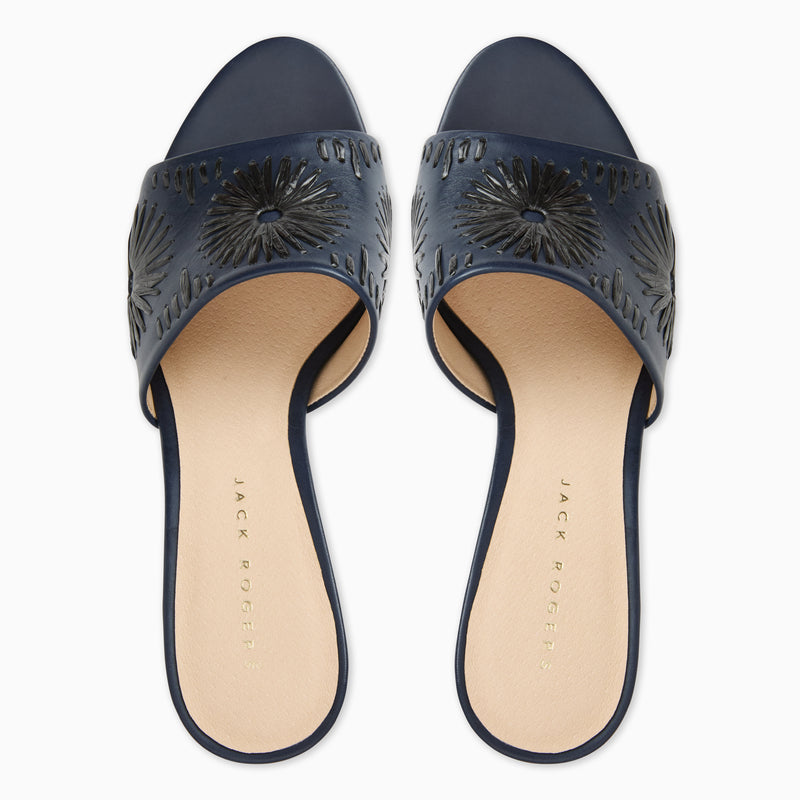 Susie Leather & Raffia Sandal Heel