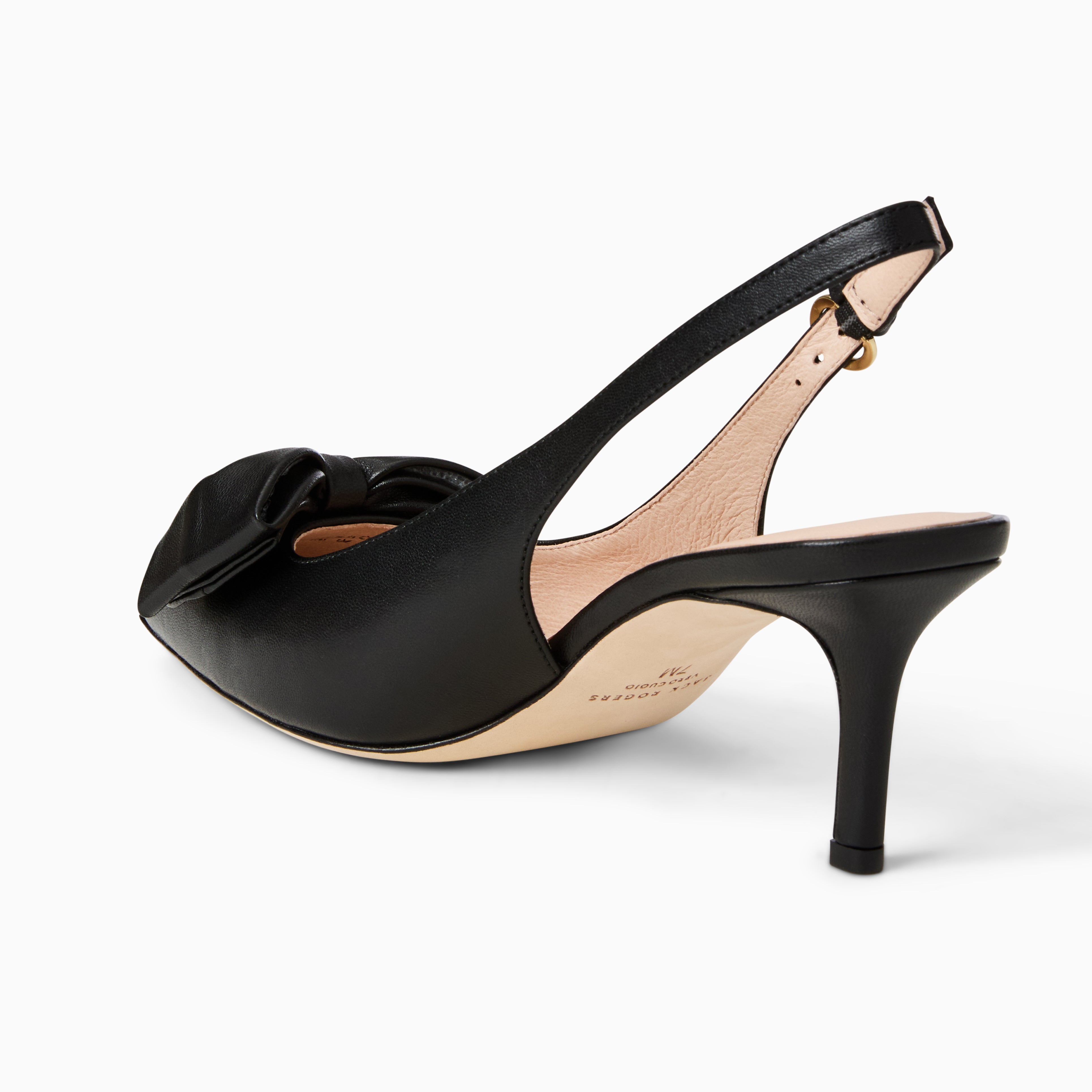 Jack Rogers MacLean Bow Sling in Black Nappa Leather – Women's