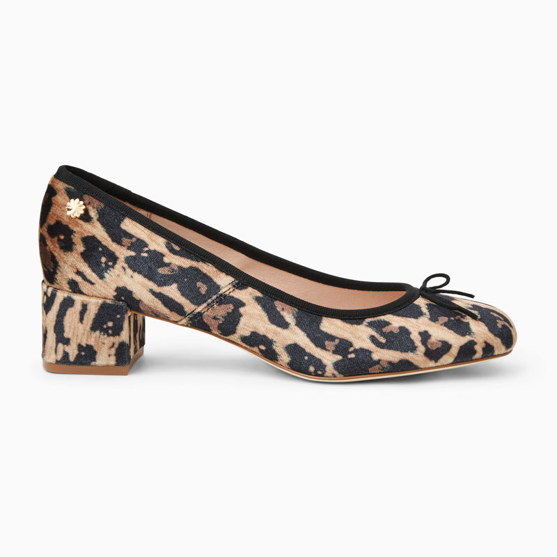 Maddy Fabric Low Block Heel