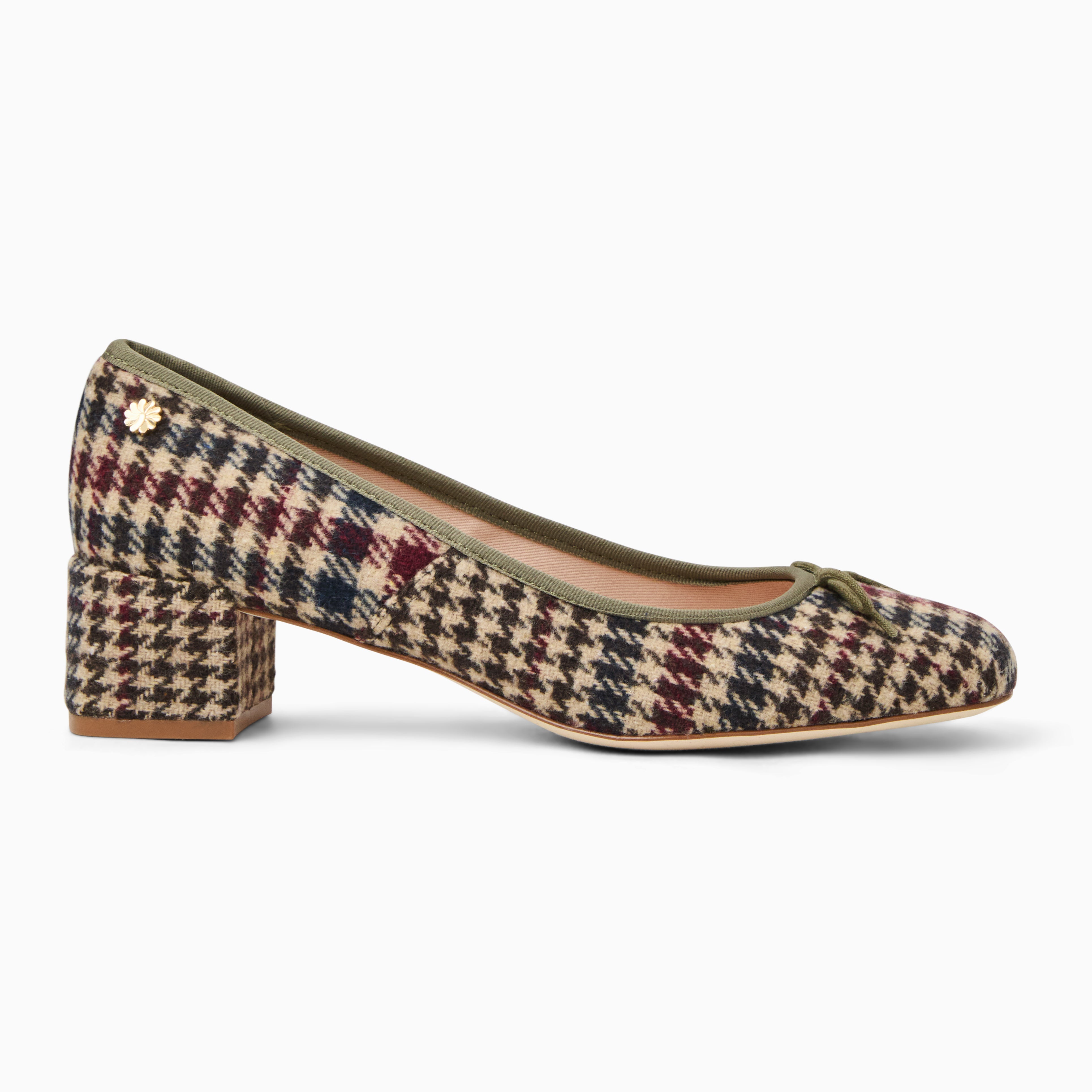 Jack Rogers Maddy Pump in Multi Plaid – Low Heel Pumps with Bow