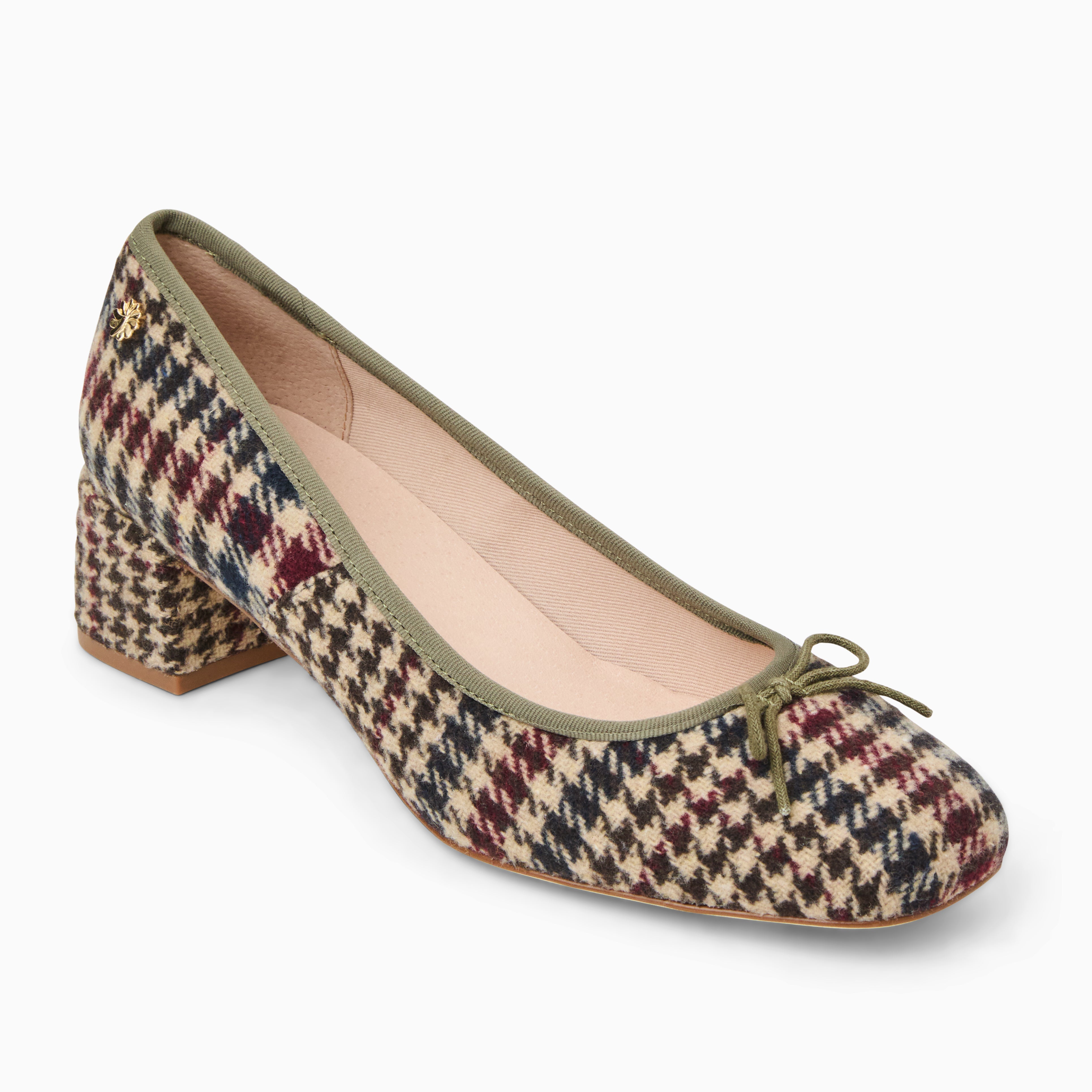 Jack Rogers Maddy Pump in Multi Plaid – Low Heel Pumps with Bow