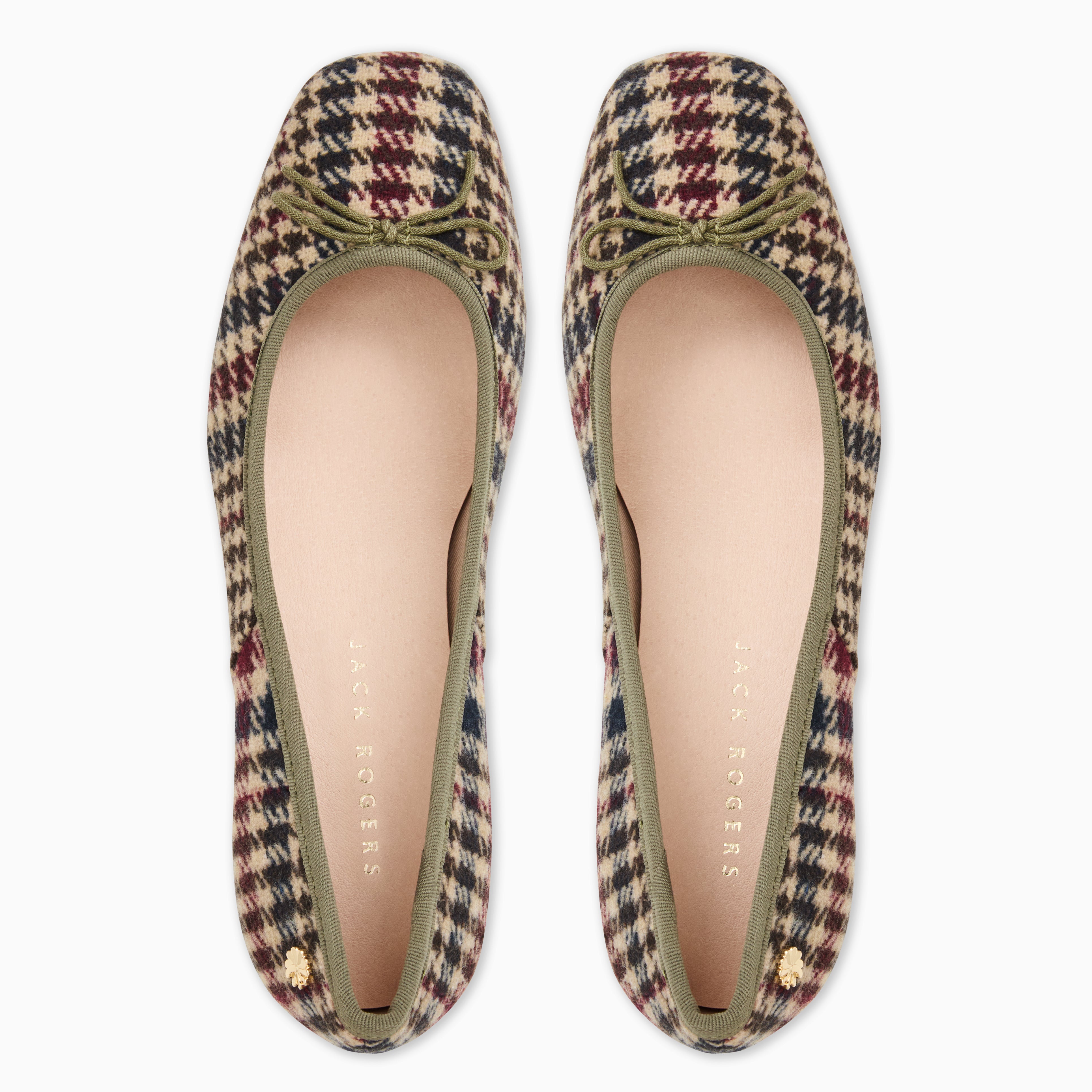 Jack Rogers Maddy Pump in Multi Plaid – Low Heel Pumps with Bow