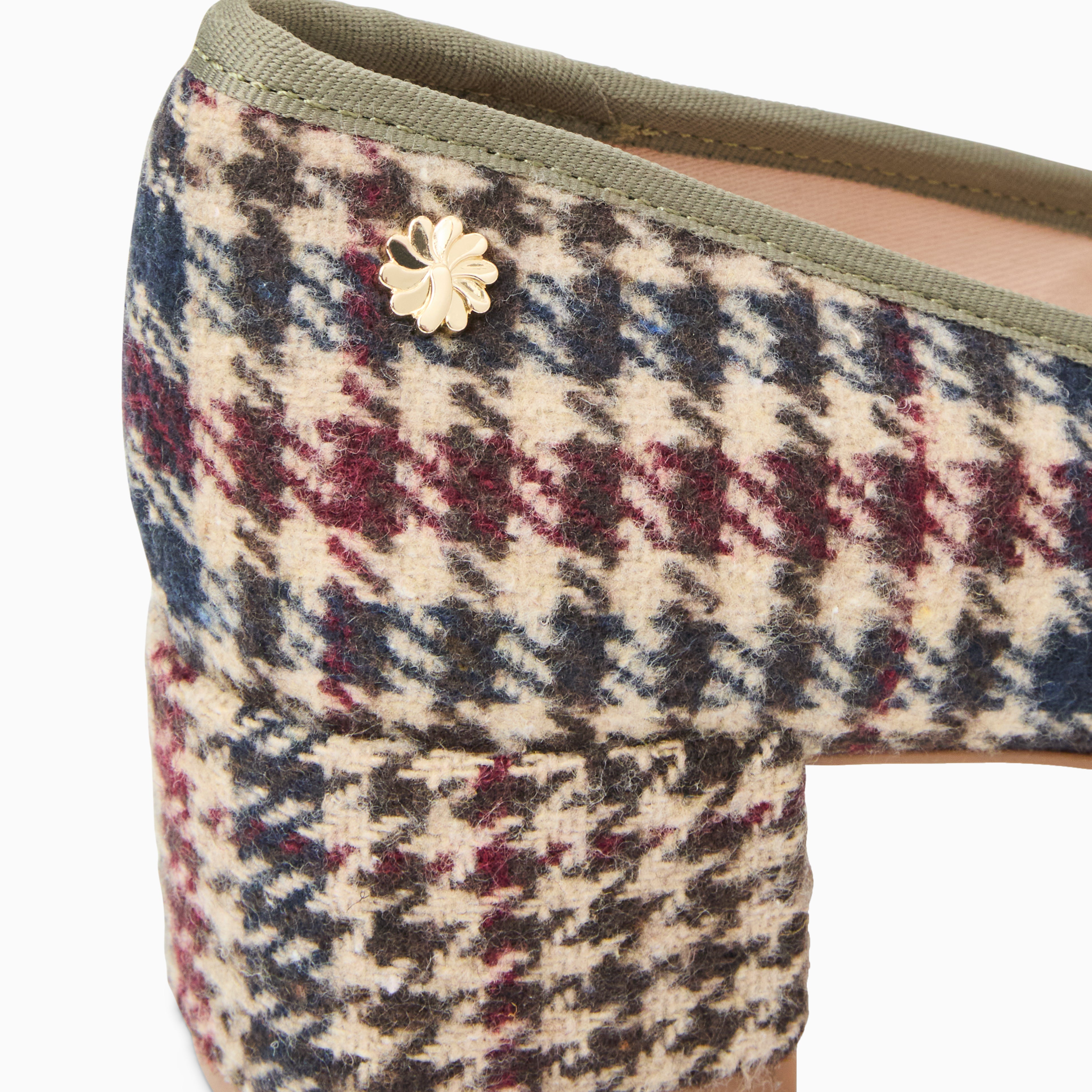 Jack Rogers Maddy Pump in Multi Plaid – Low Heel Pumps with Bow