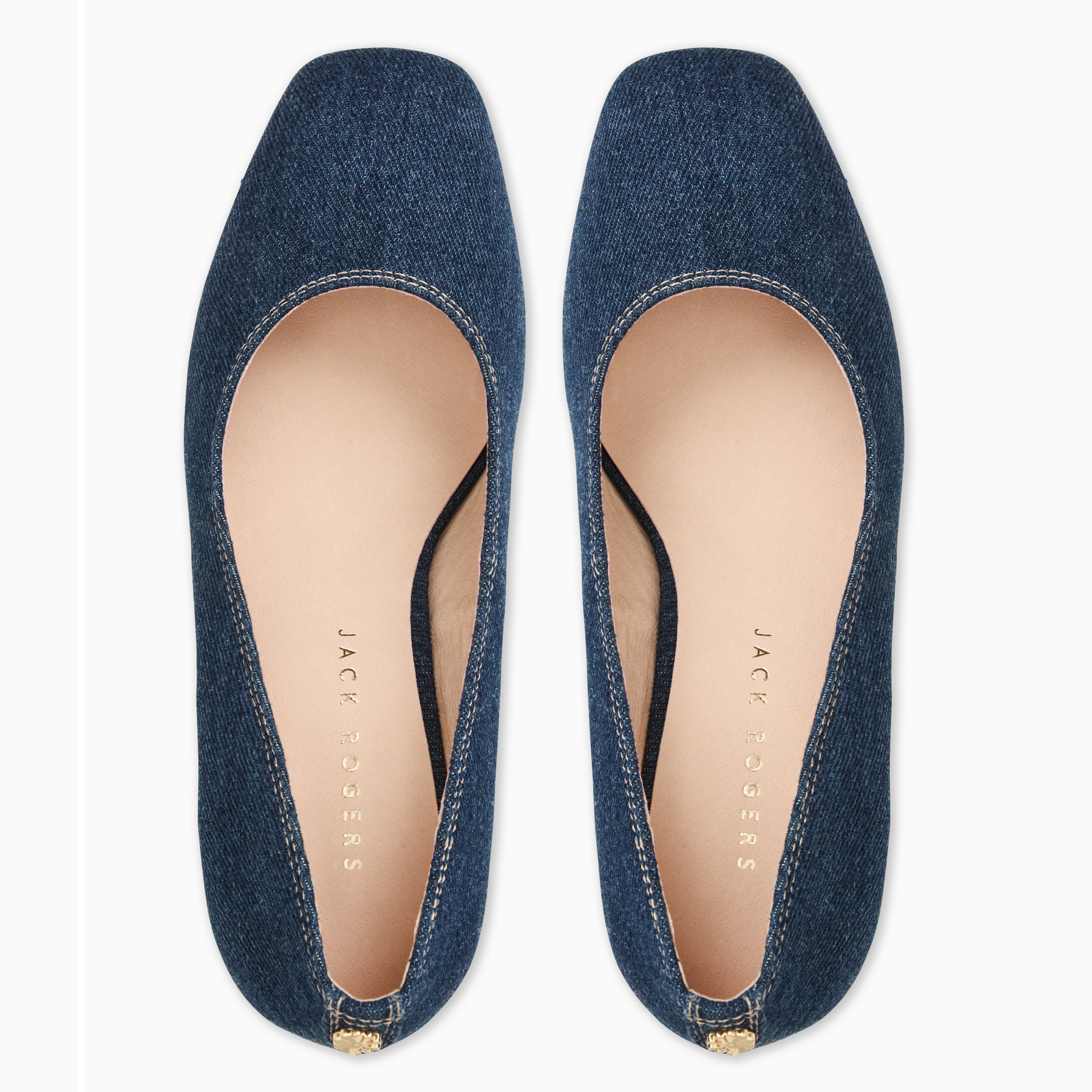 Jack Rogers Lenora Pump in Denim Blue – Chunky Heel Pumps