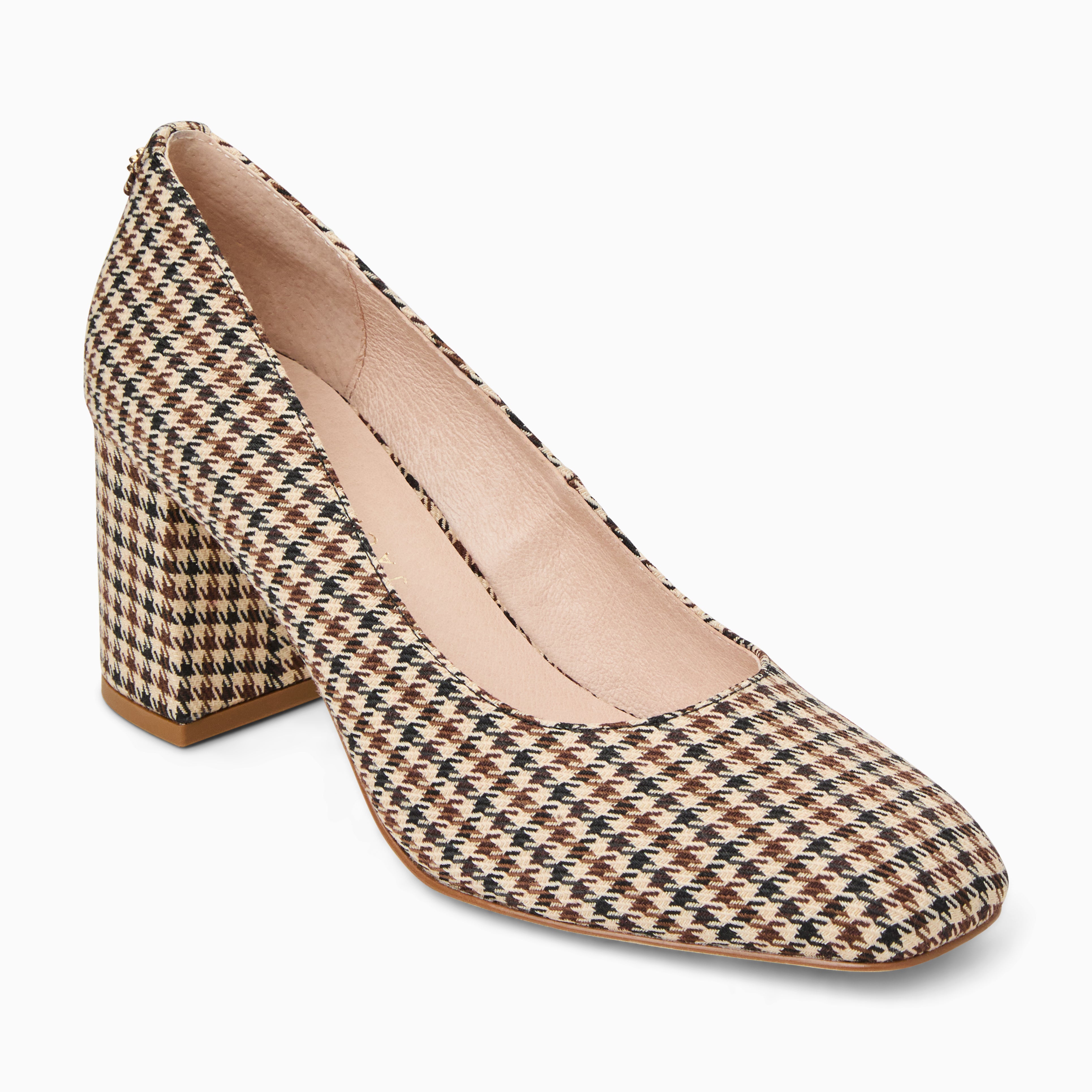 Jack Rogers Lenora Pump in Plaid – Women's Chunky Heel Statement