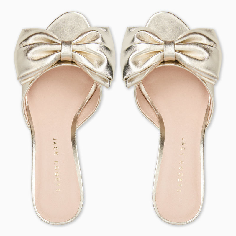 Lola Bow Leather Mid Heel