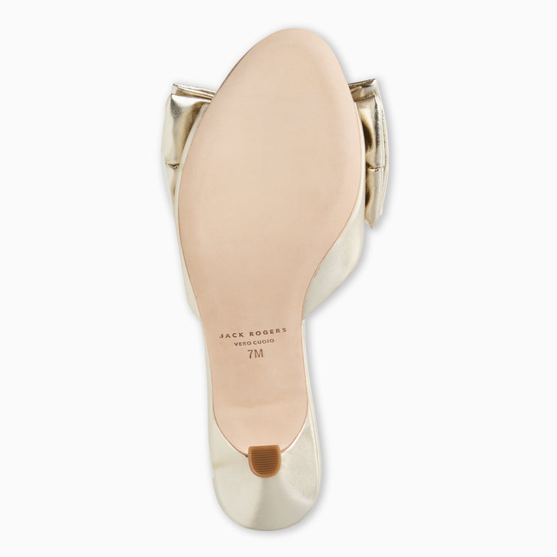 Lola Bow Leather Mid Heel