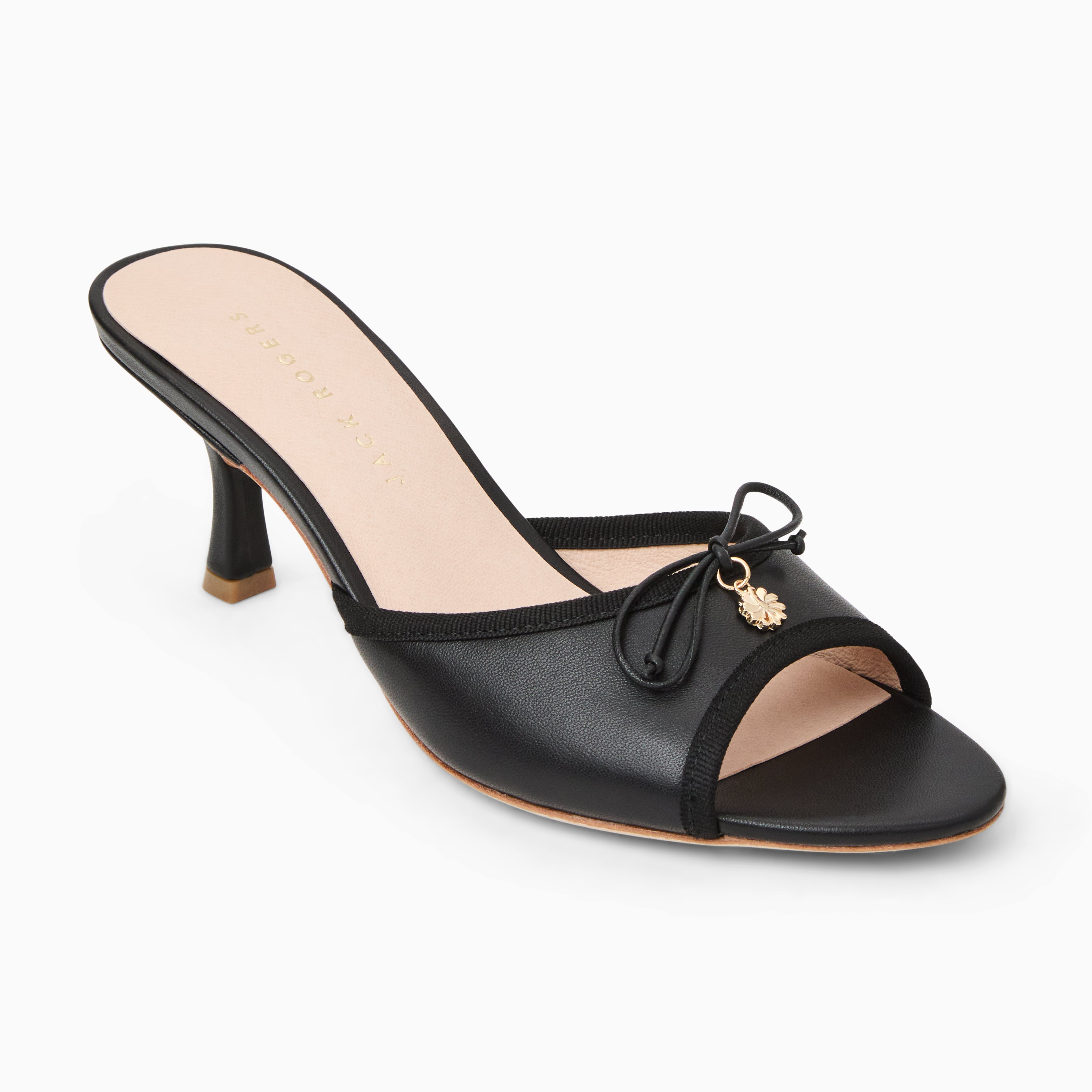 Jack Rogers Velma Sandal in Black – Classic Nappa Leather