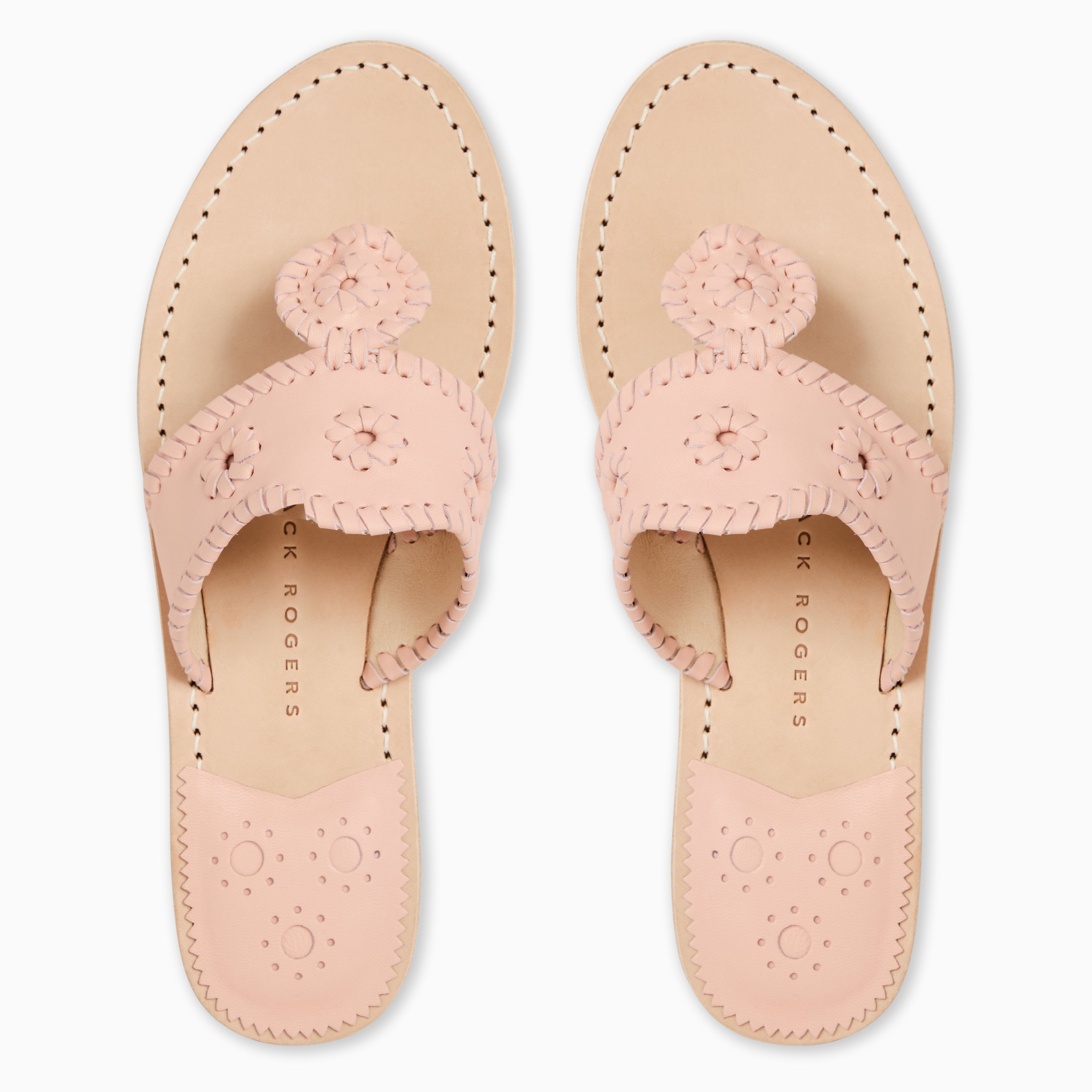 Jack Rogers Jacks Flat Sandal in Rose Cloud – Soft Pink Leather