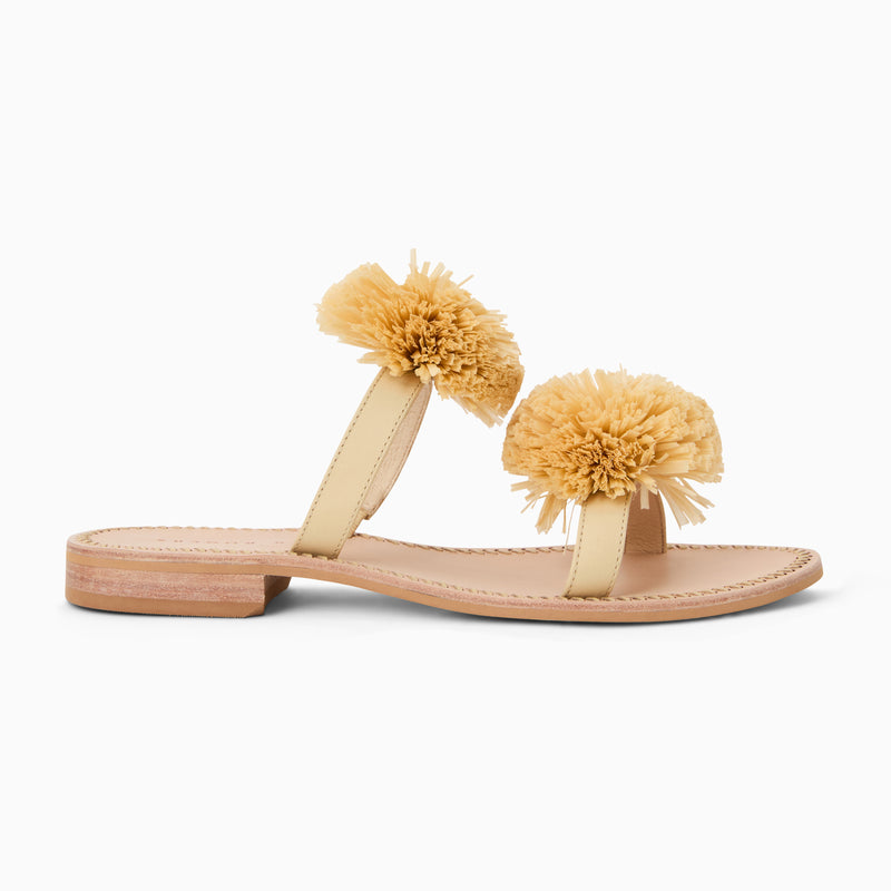 Daffodil Raffia Flat Sandal