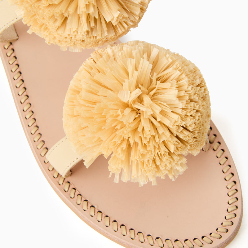 Daffodil Raffia Flat Sandal